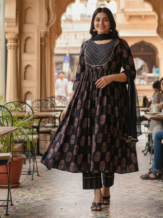 Cotton Voile Solid Black Dupatta