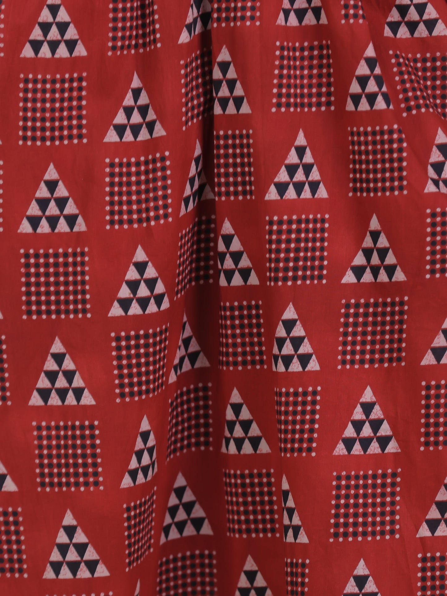 Soft Cotton Geometric Gathered Rust Kurta