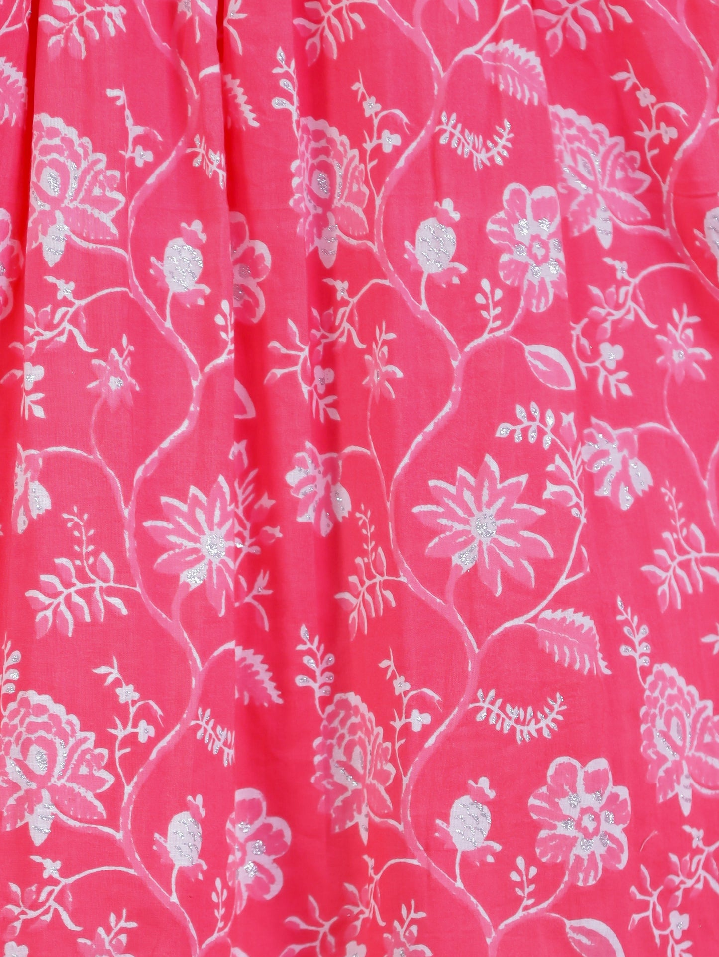 Soft Cotton Floral Flared Pink Kurta