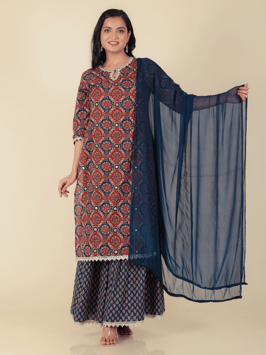 Soft Cotton Geometric Kurta