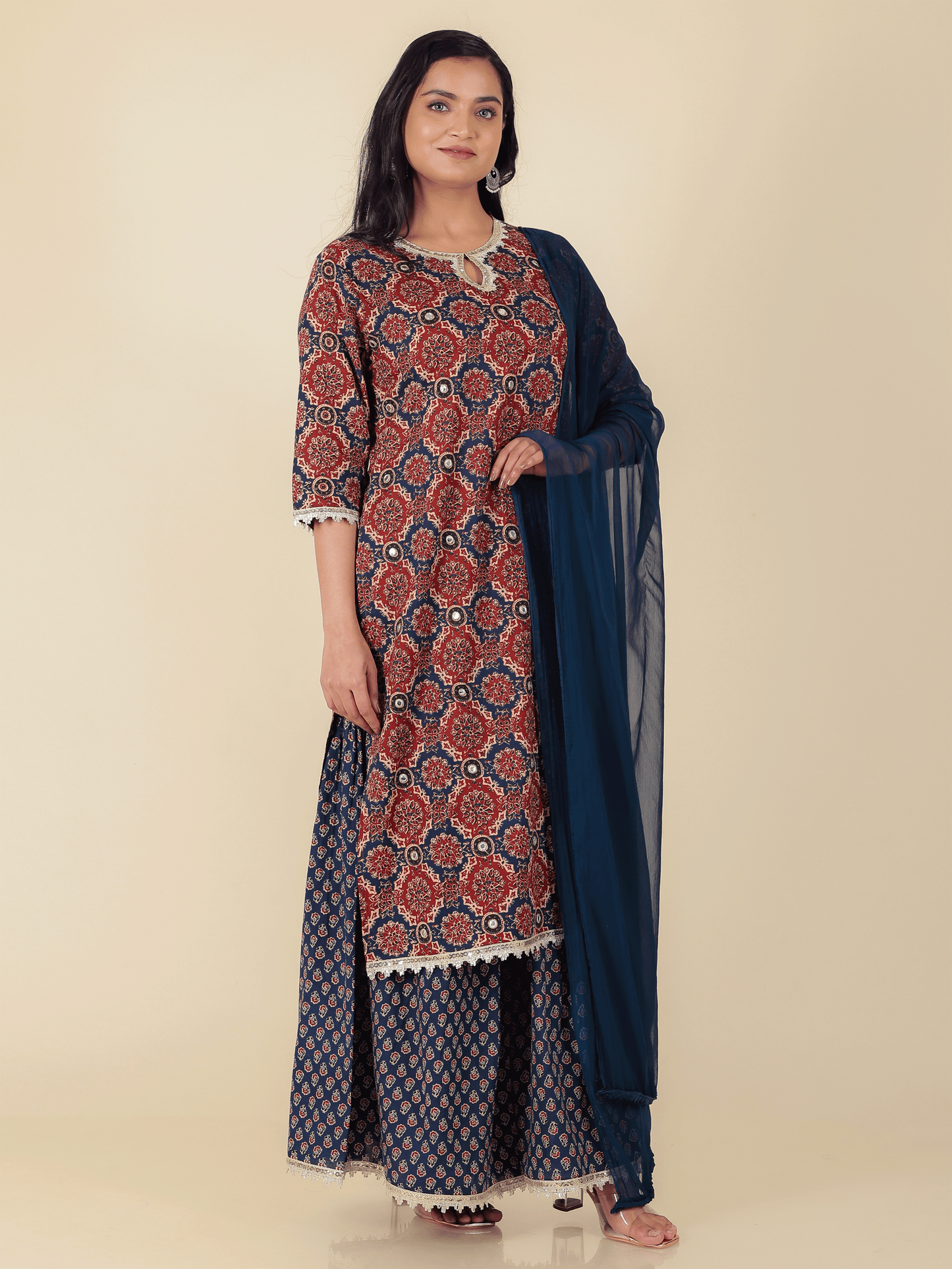 Chiffon Solid Blue Dupatta