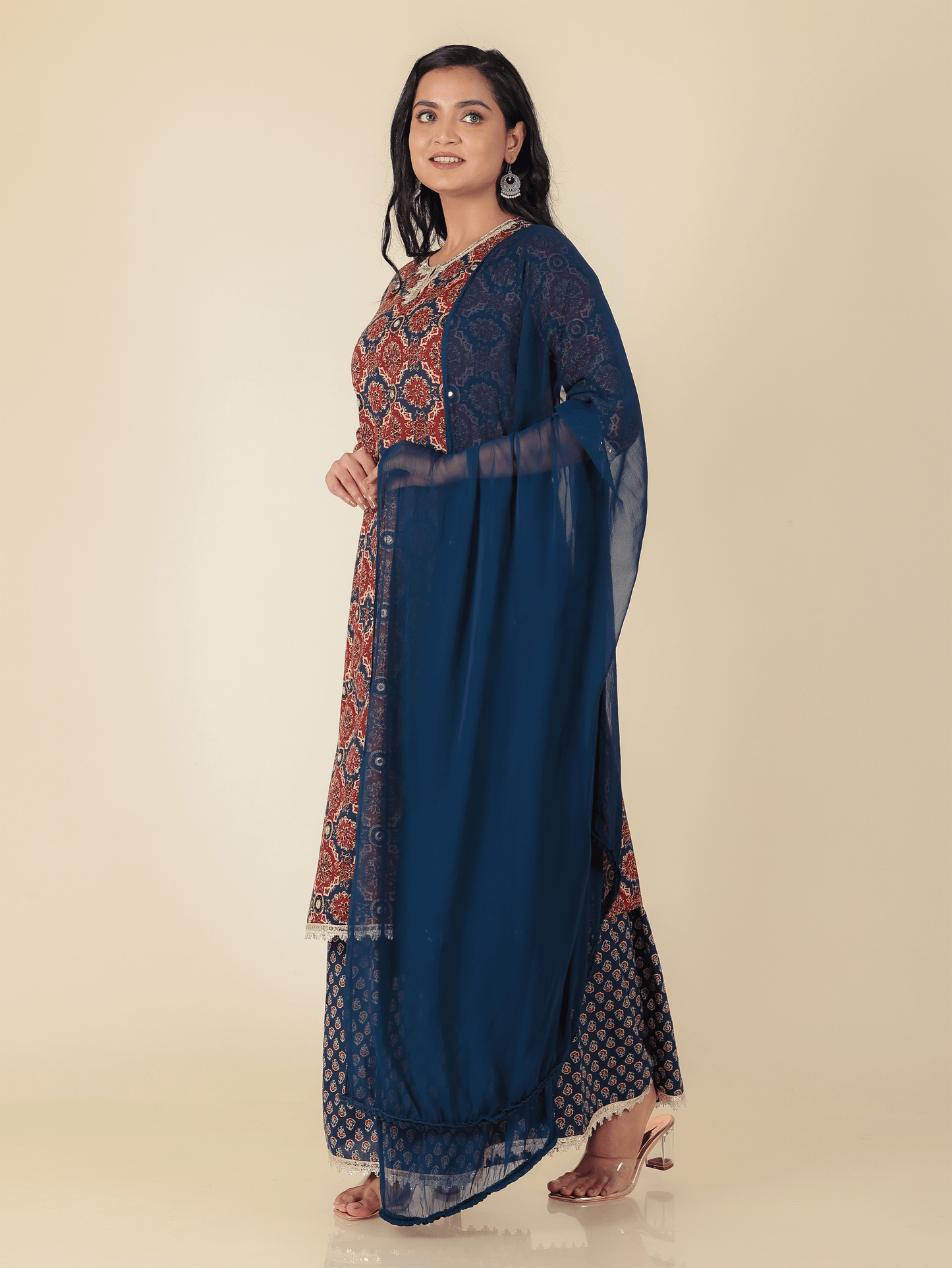 Chiffon Solid Blue Dupatta