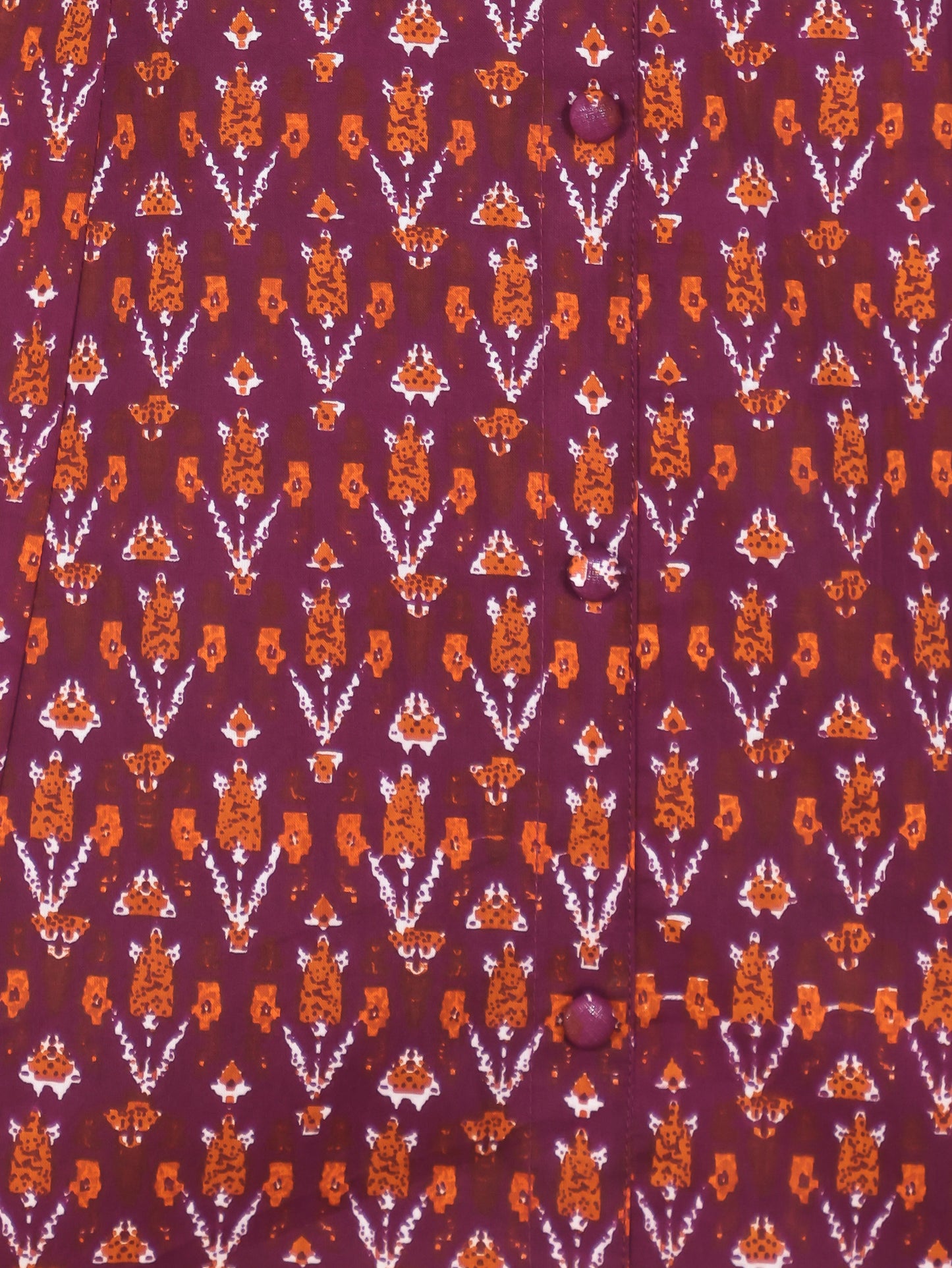 Soft Cotton Ikat A-line Wine Kurta