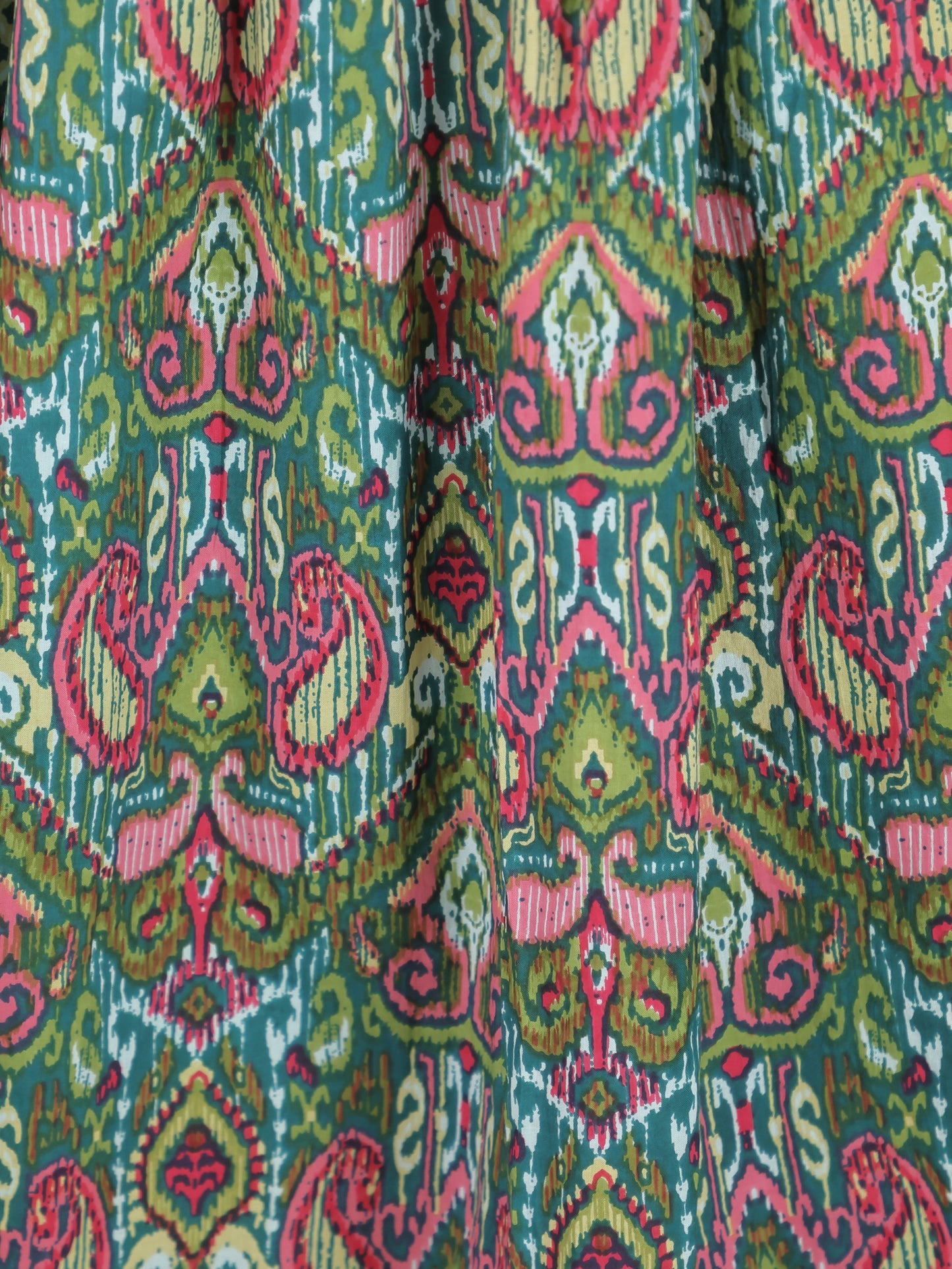 Soft Cotton Paisley A-line Green Dress