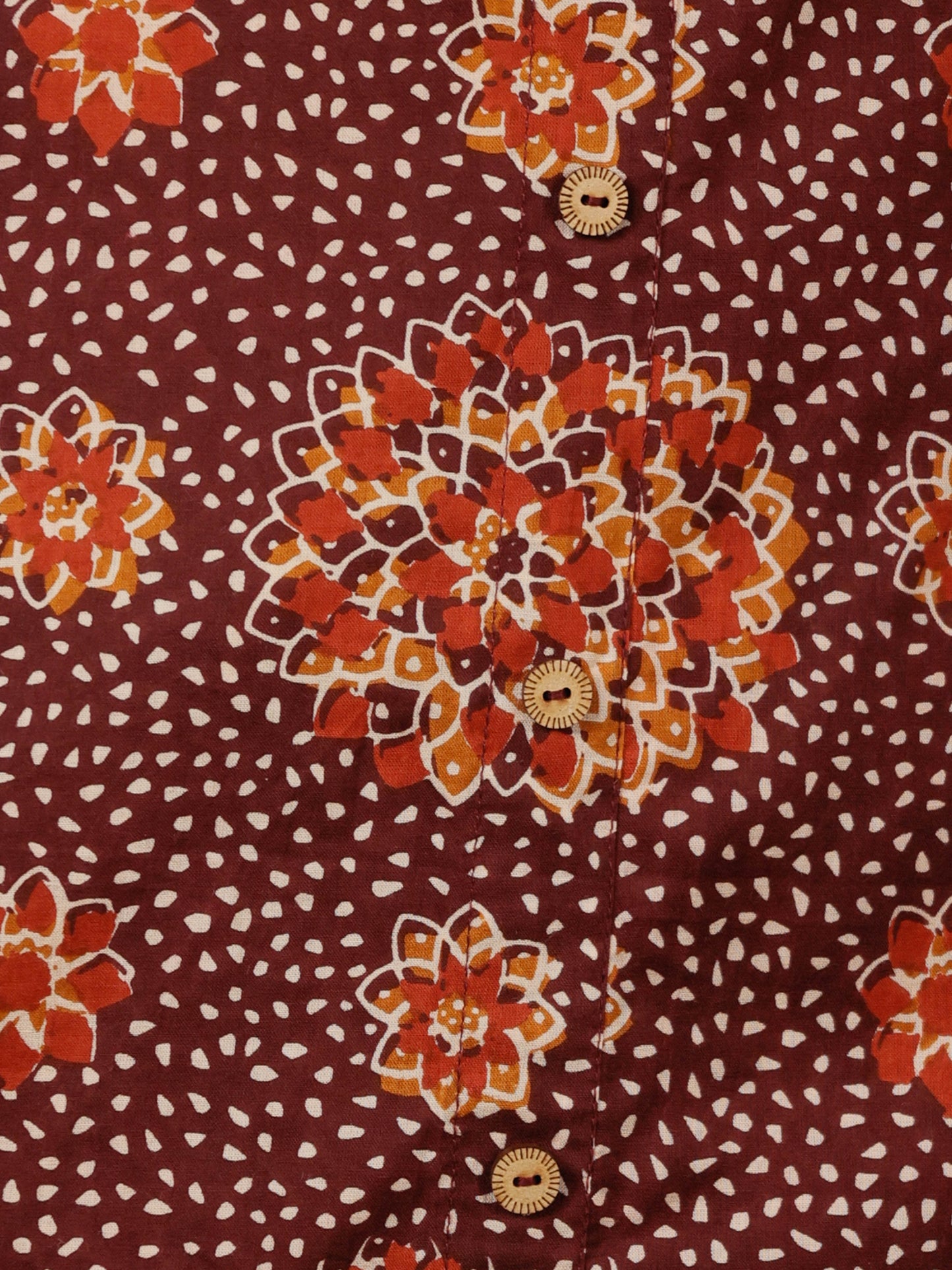 Soft Cotton Floral High Low Brown Kurta