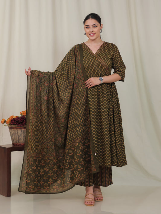 Cotton Voile Striped Green Dupatta