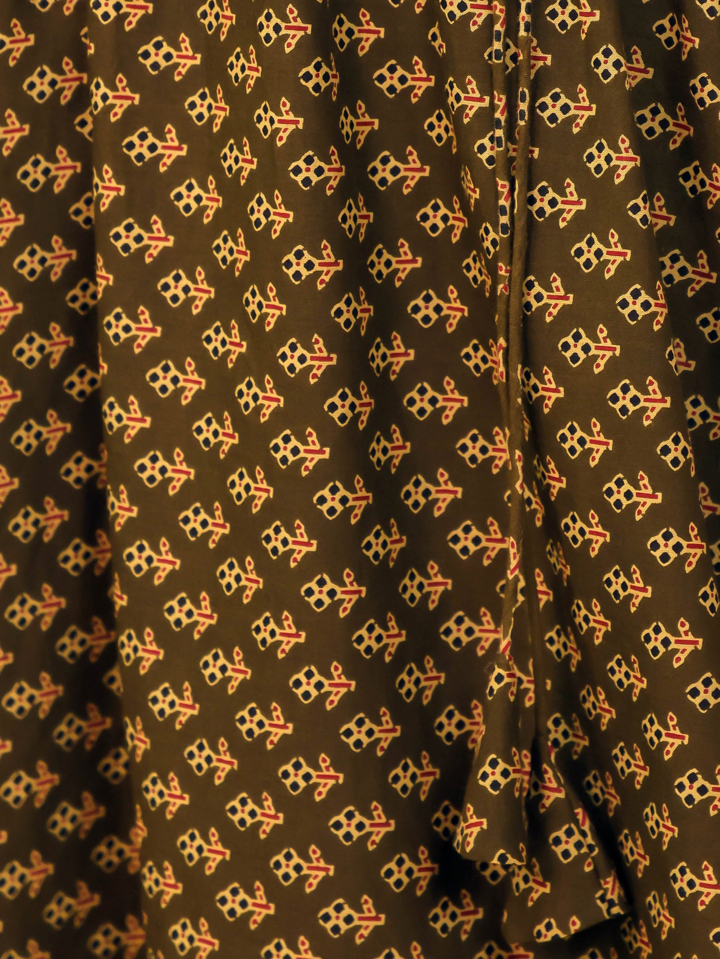 Soft Cotton Geometric Angrakha Green Kurta