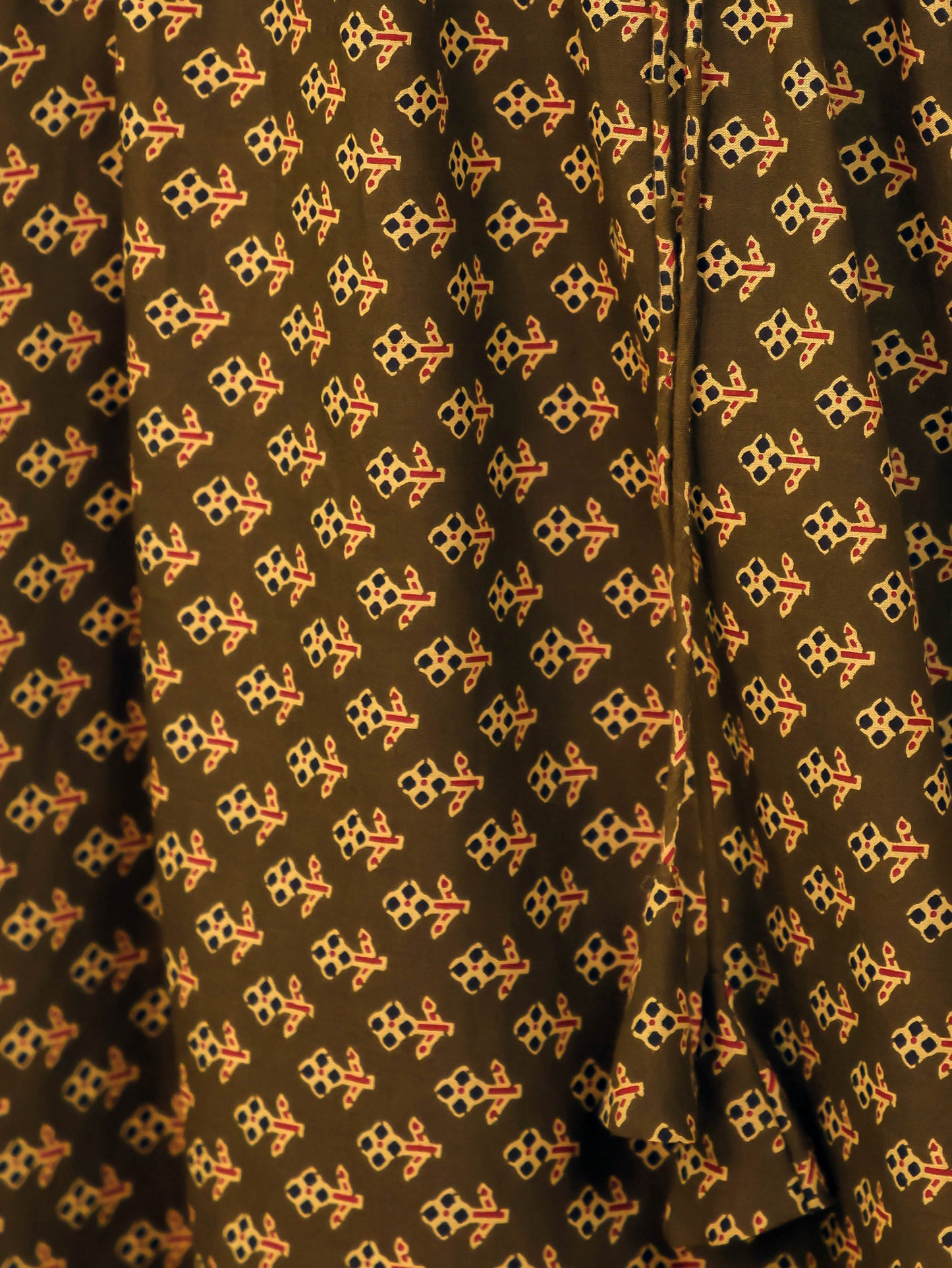 Soft Cotton Geometric Angrakha Green Kurta