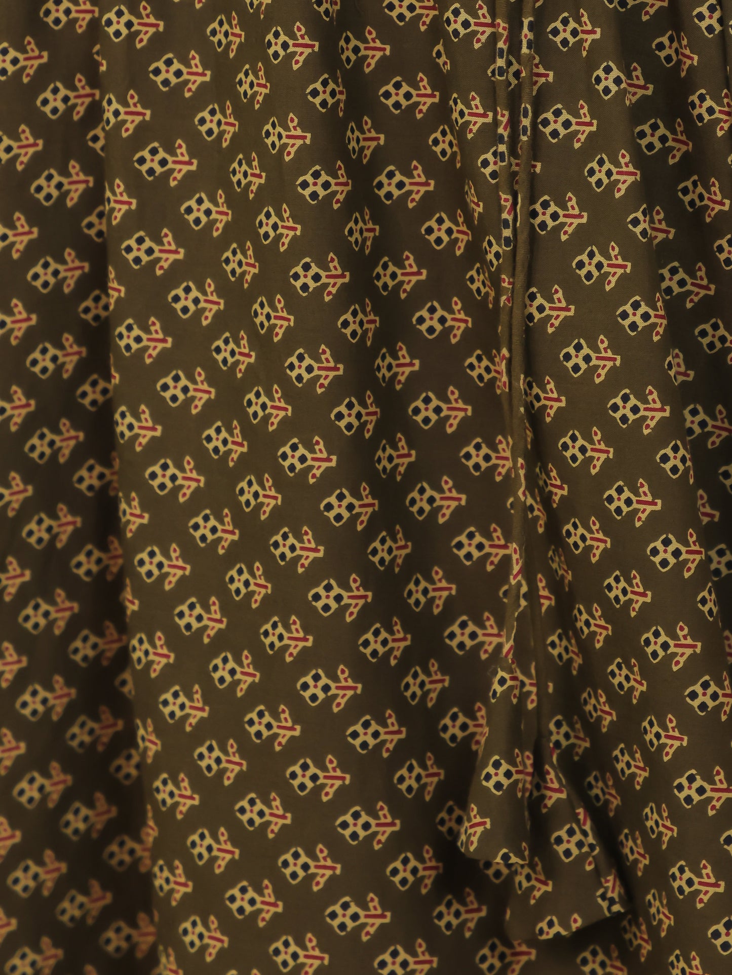 Soft Cotton Geometric Angrakha Green Kurta