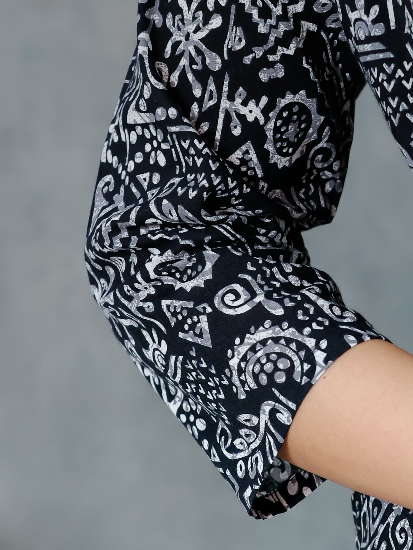 Soft Cotton Solid Straight Black Kurta