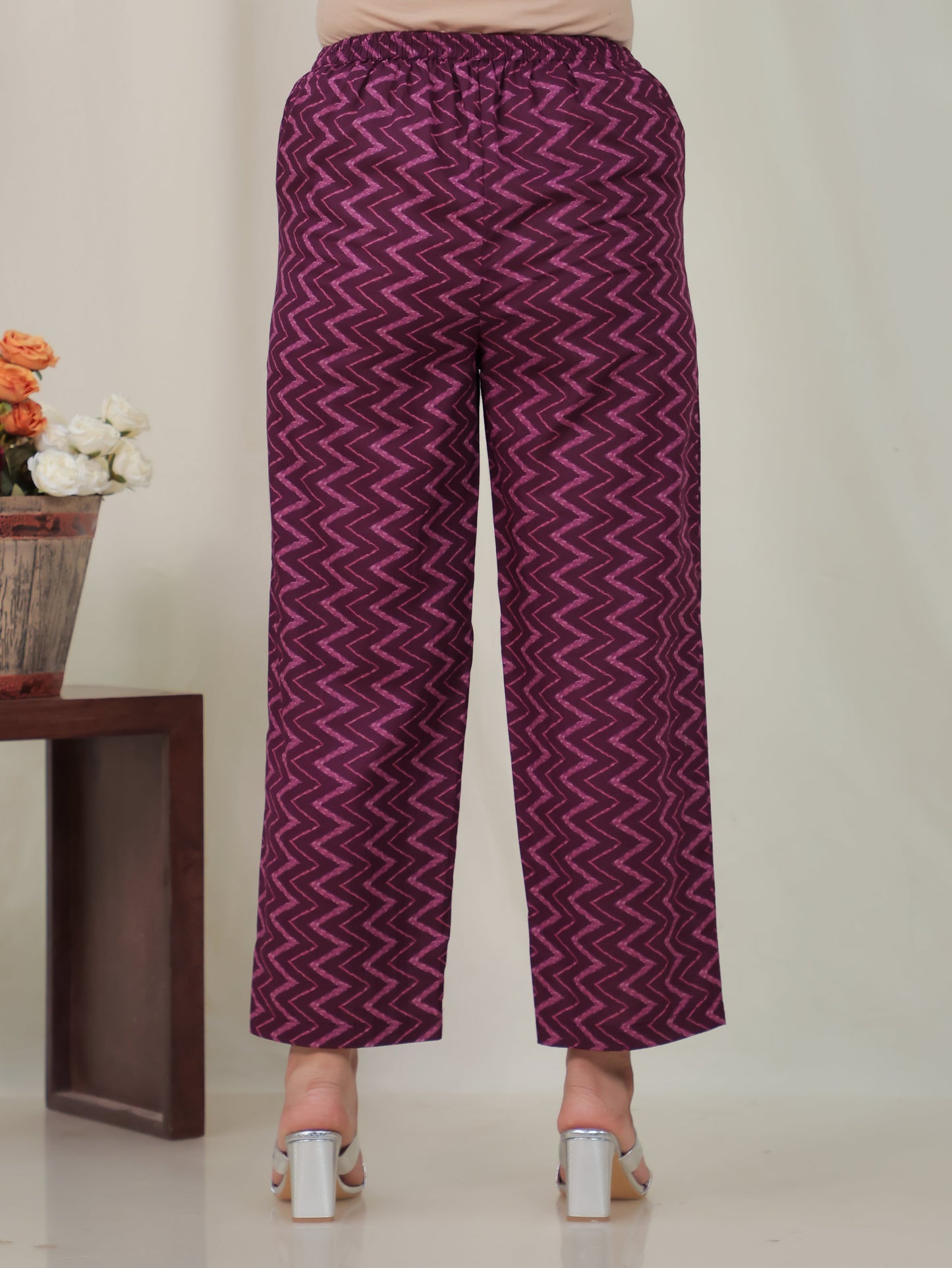 Embroidered Soft Cotton Butti Anarkali Purple Kurta