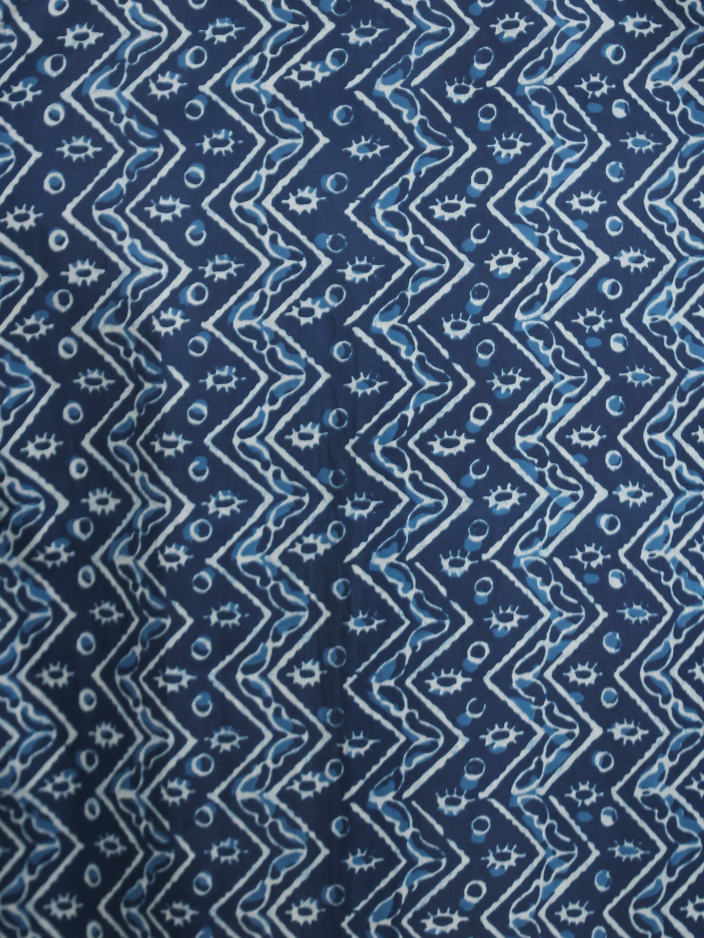 Embroidered Soft Cotton Geometric Flared Blue Kurta