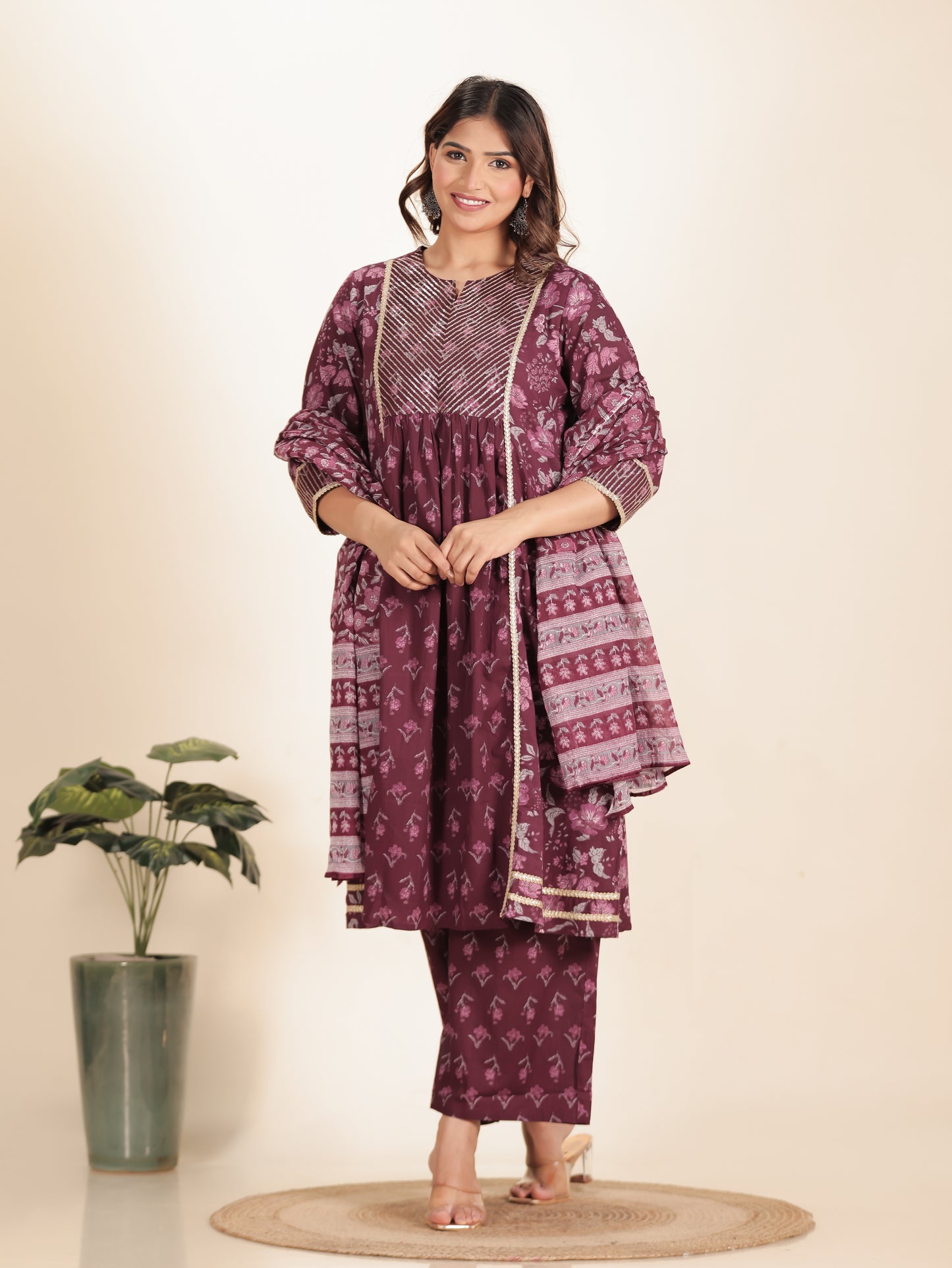 Soft Cotton Floral Kurta