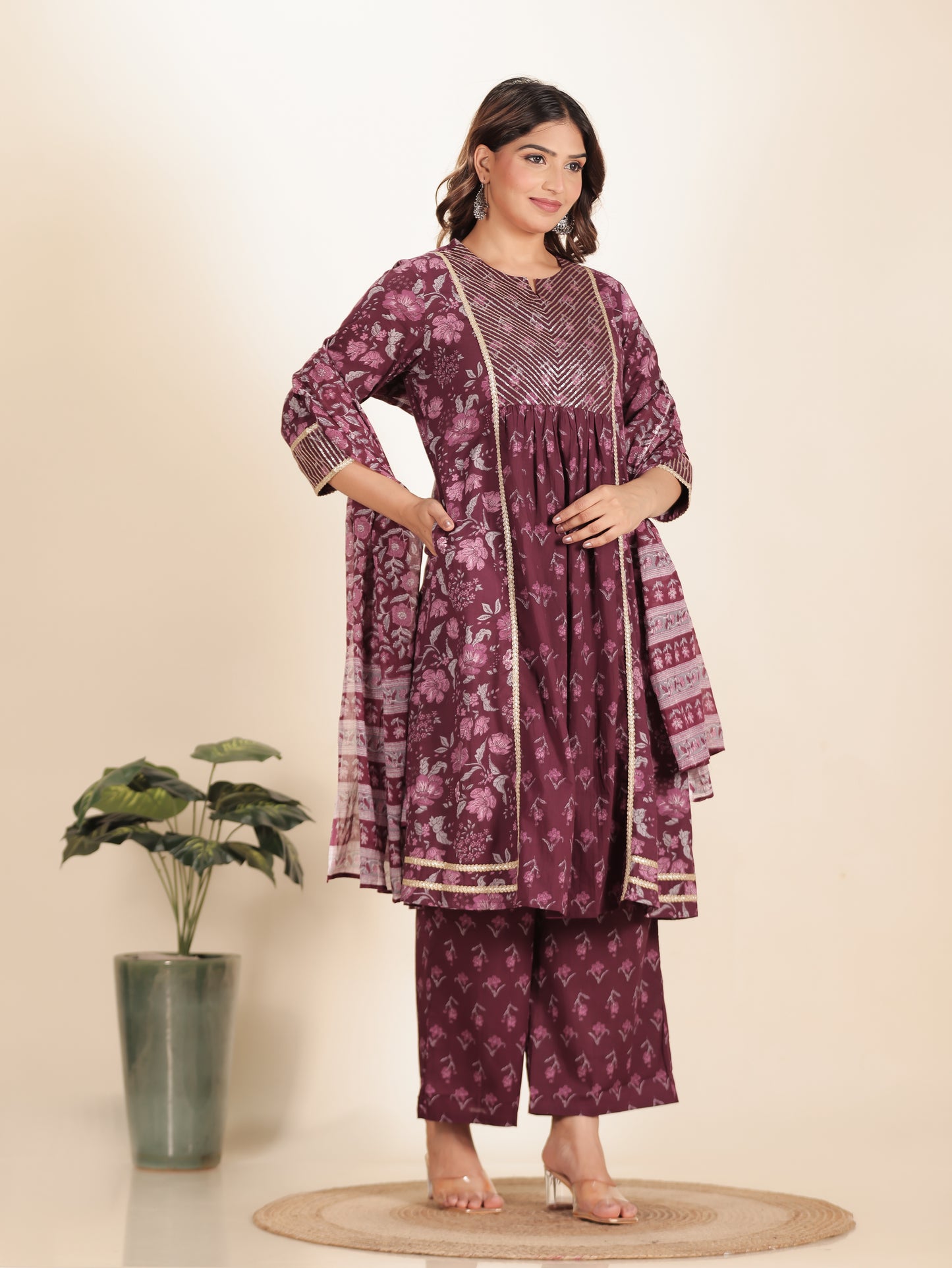 Soft Cotton Floral Kurta