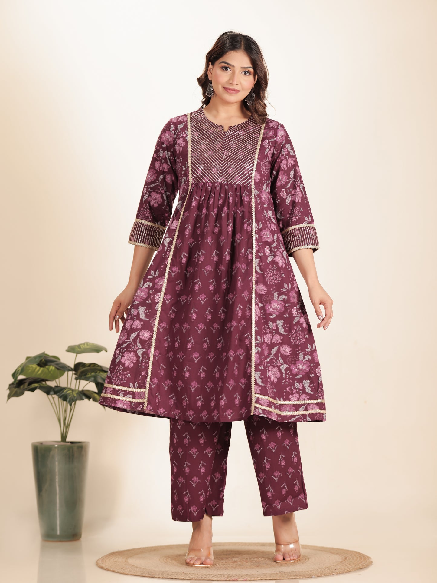 Soft Cotton Floral Kurta