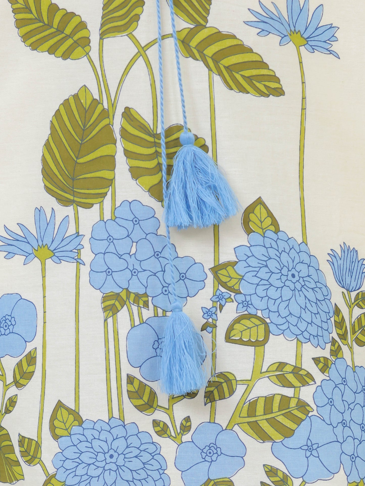 Linen Cotton Placement Print Kaftan Off White Kaftan