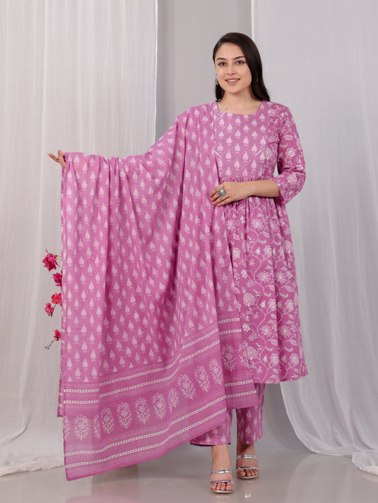 Cotton Voile Floral Pink Dupatta