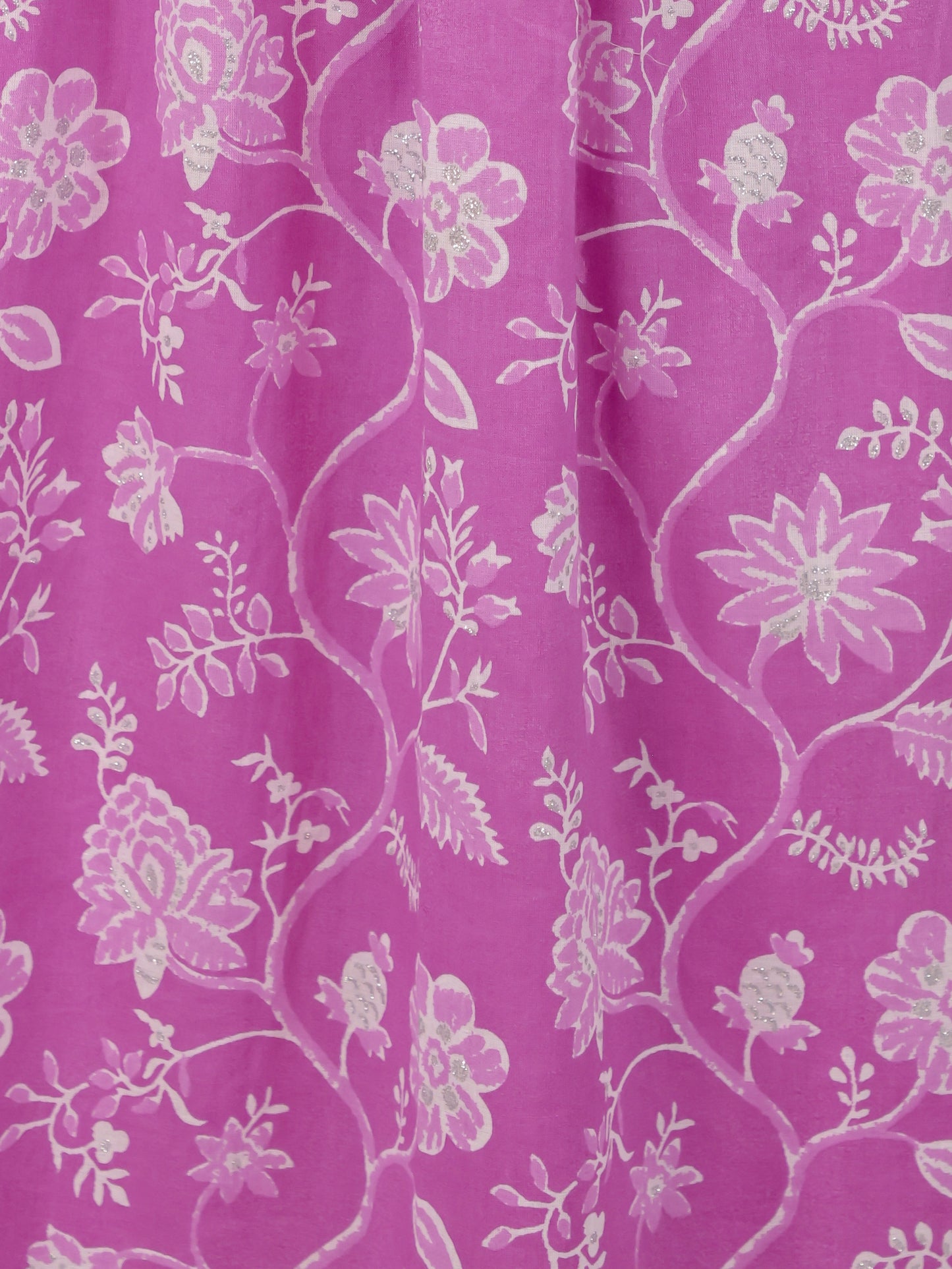 Embroidered Soft Cotton Floral Flared Pink Kurta