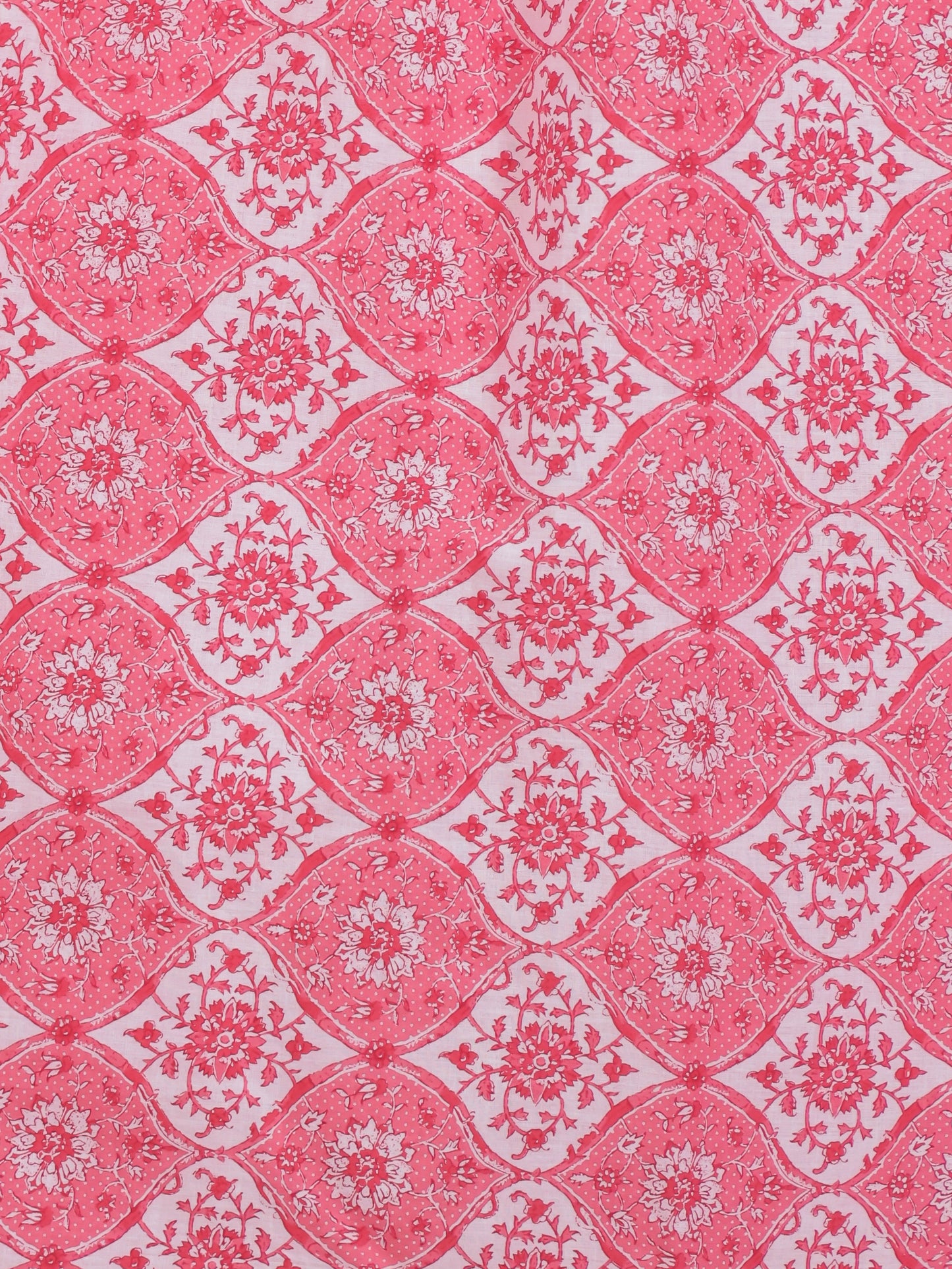 Soft Cotton Floral Gathered Pink Kurta