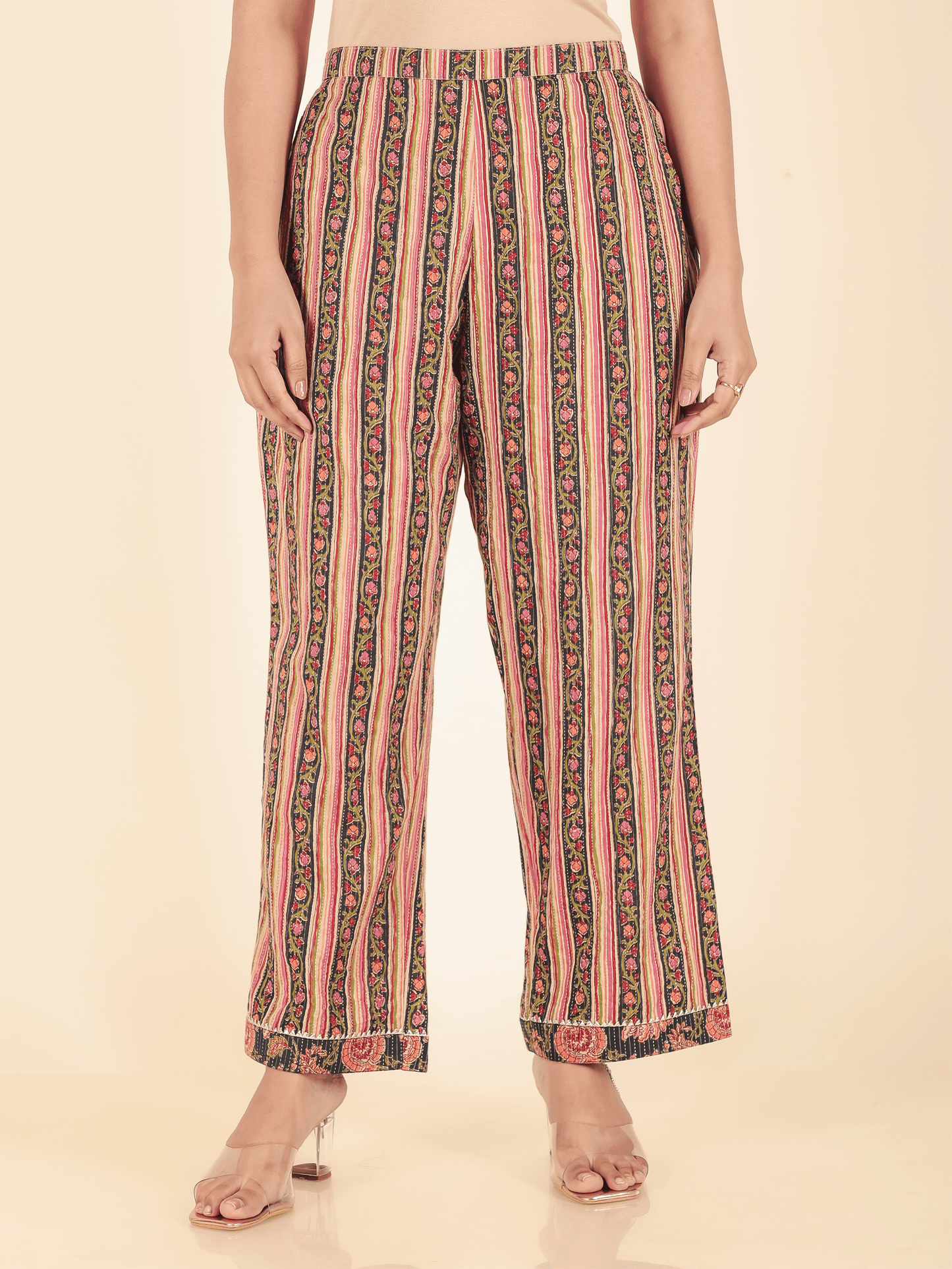 Kantha Cotton Striped Pant