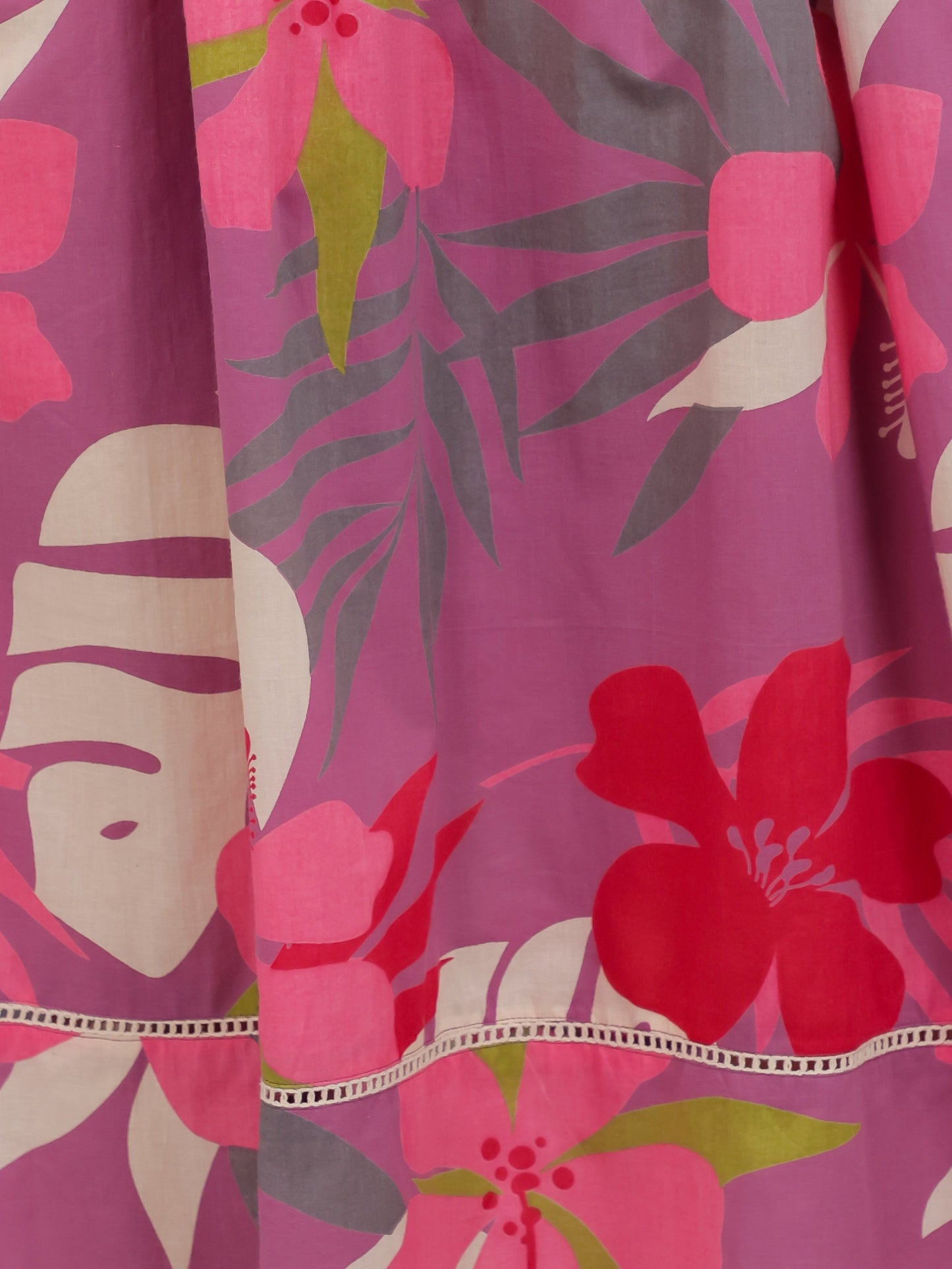 Soft Cotton Foliage Anarkali Purple Dress