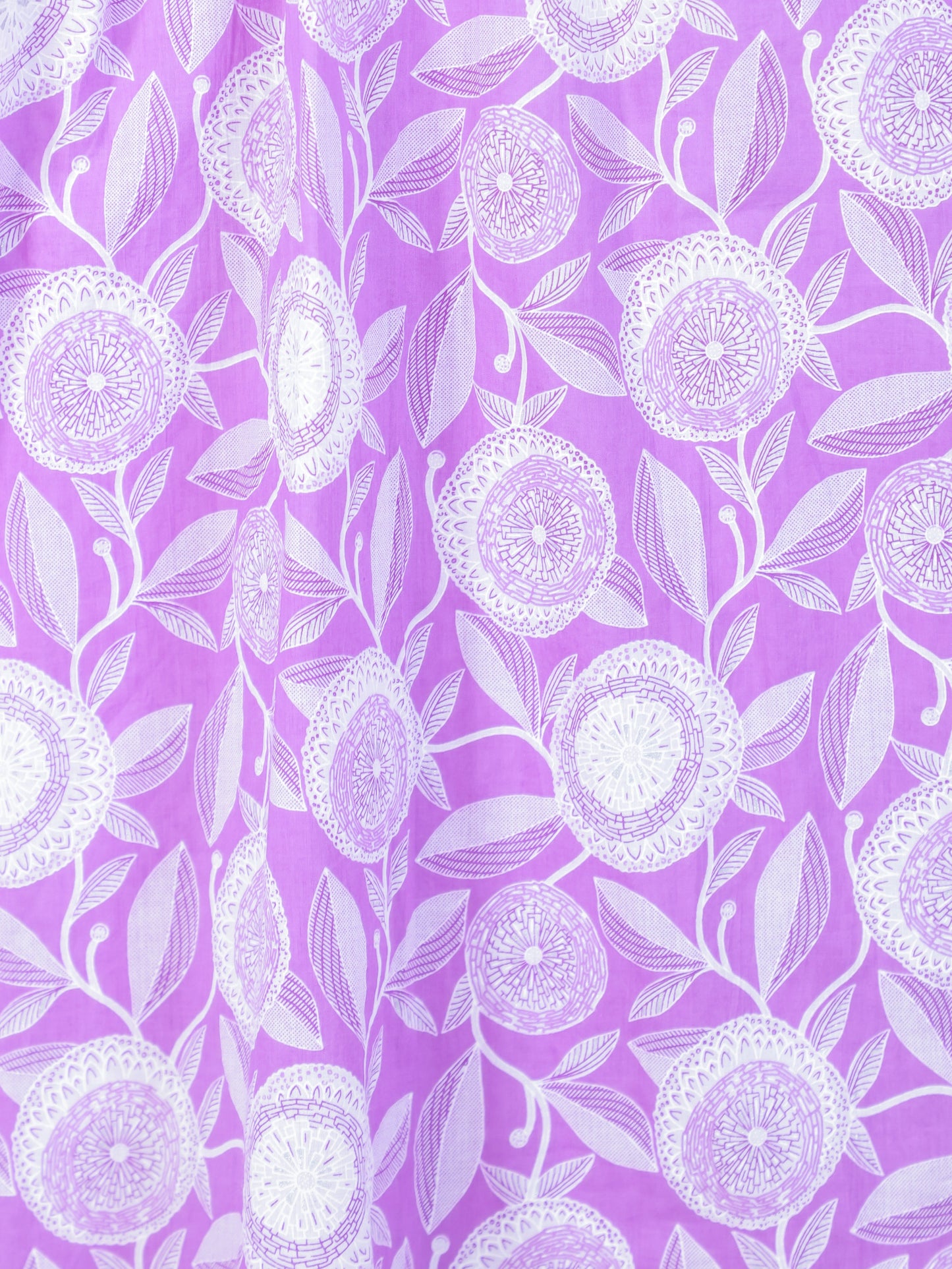 Soft Cotton Geometric Gathered Purple Kurta