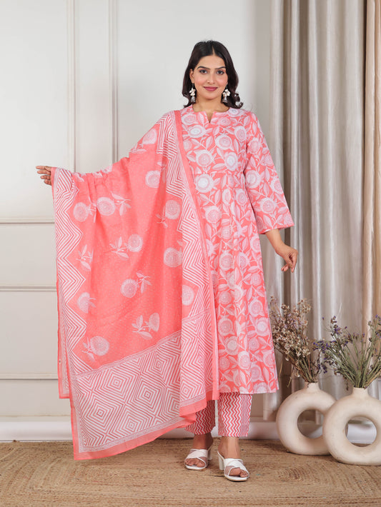 Cotton Voile Striped Pink Dupatta