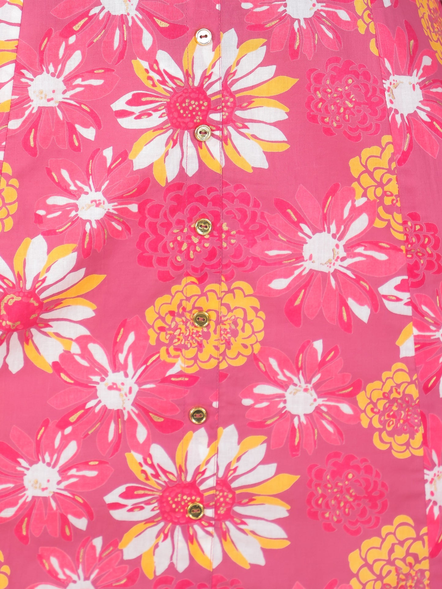 Soft Cotton Floral Flared Pink Kurta