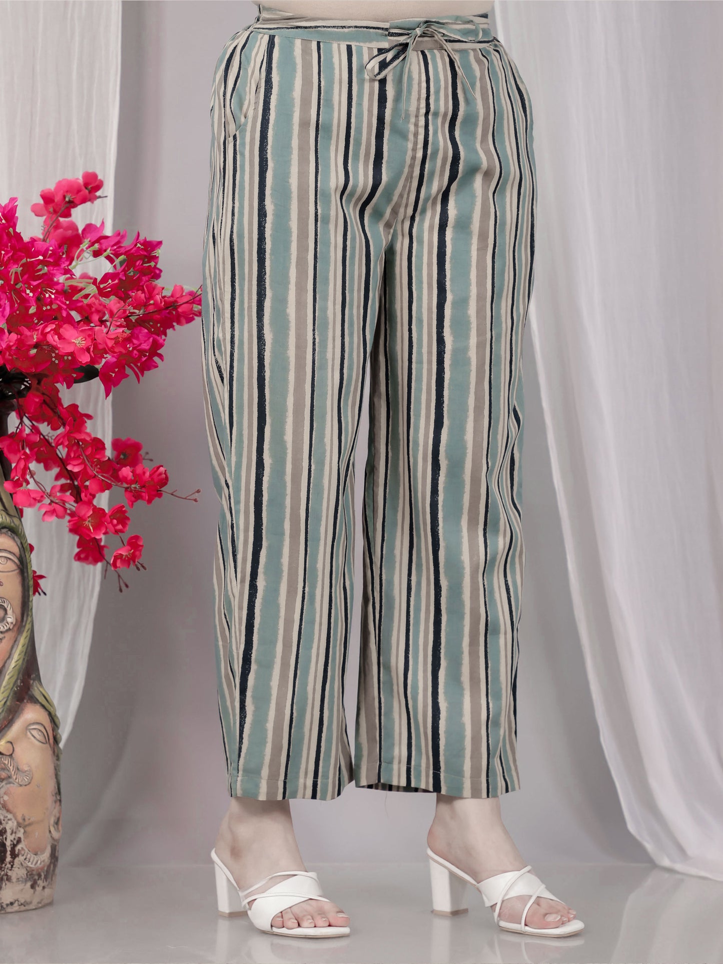 Soft Cotton Floral Anarkali Blue Kurta