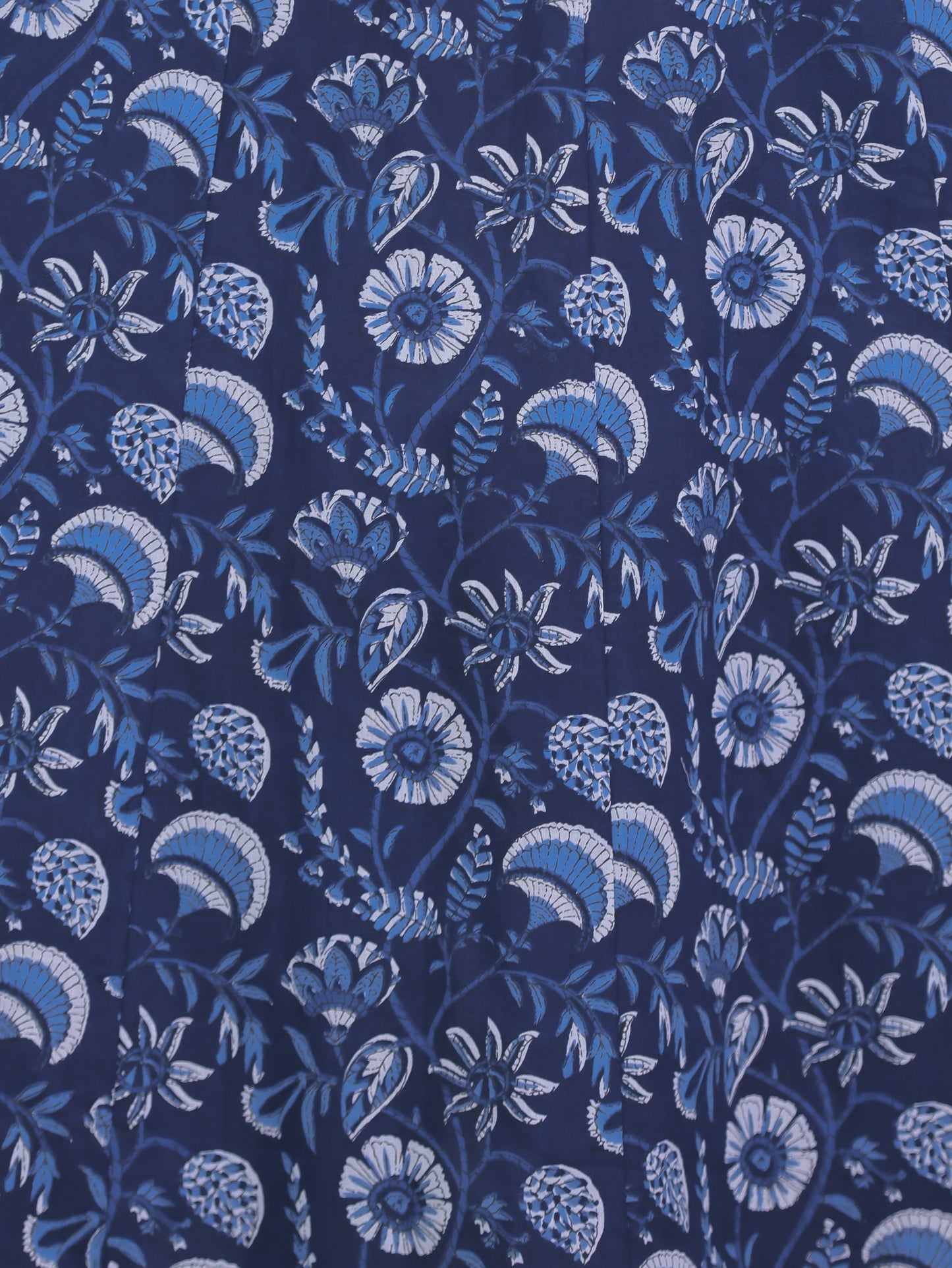 Soft Cotton Floral Anarkali Blue Kurta