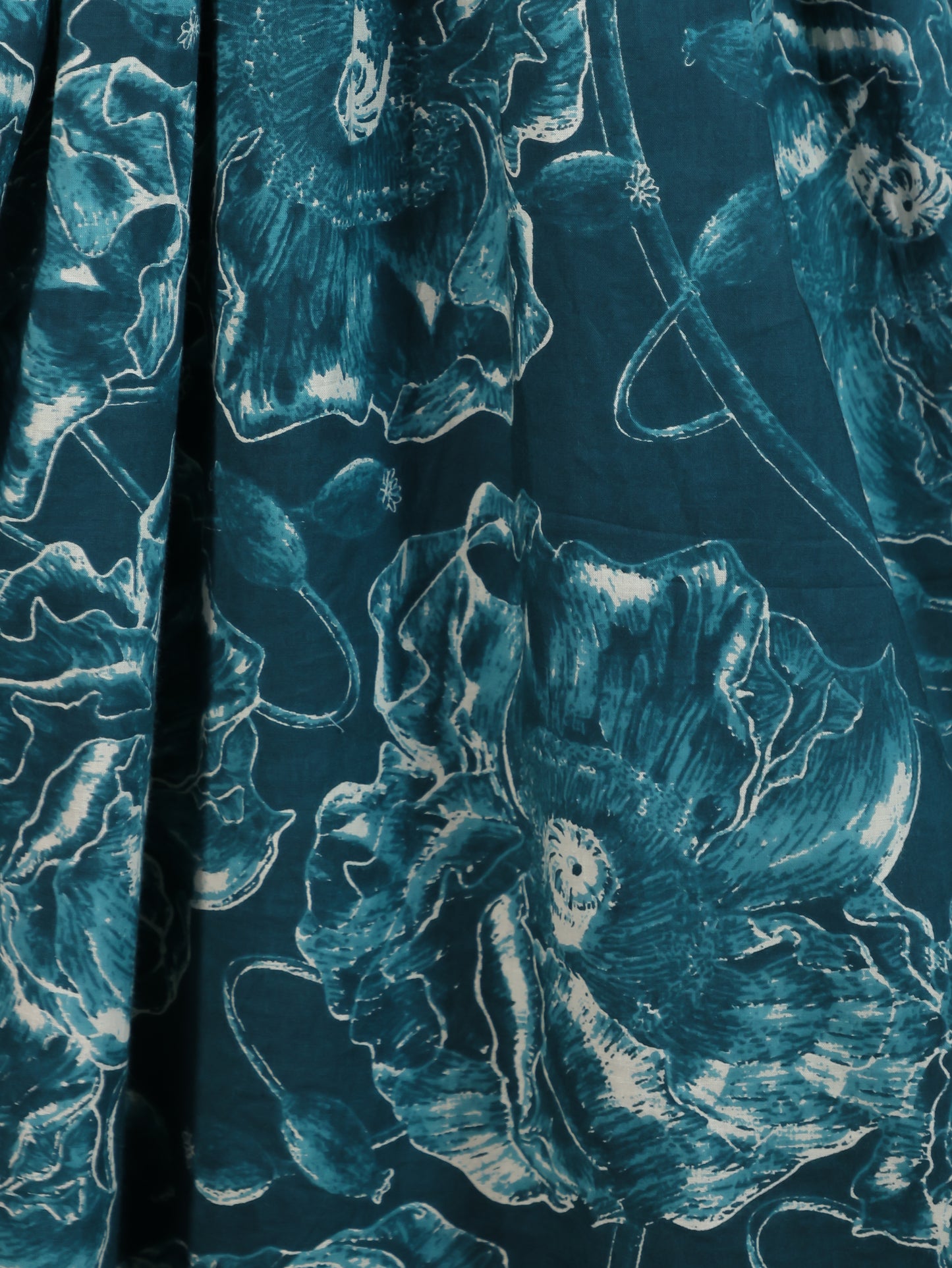 Soft Cotton Floral Flared Blue Kurta