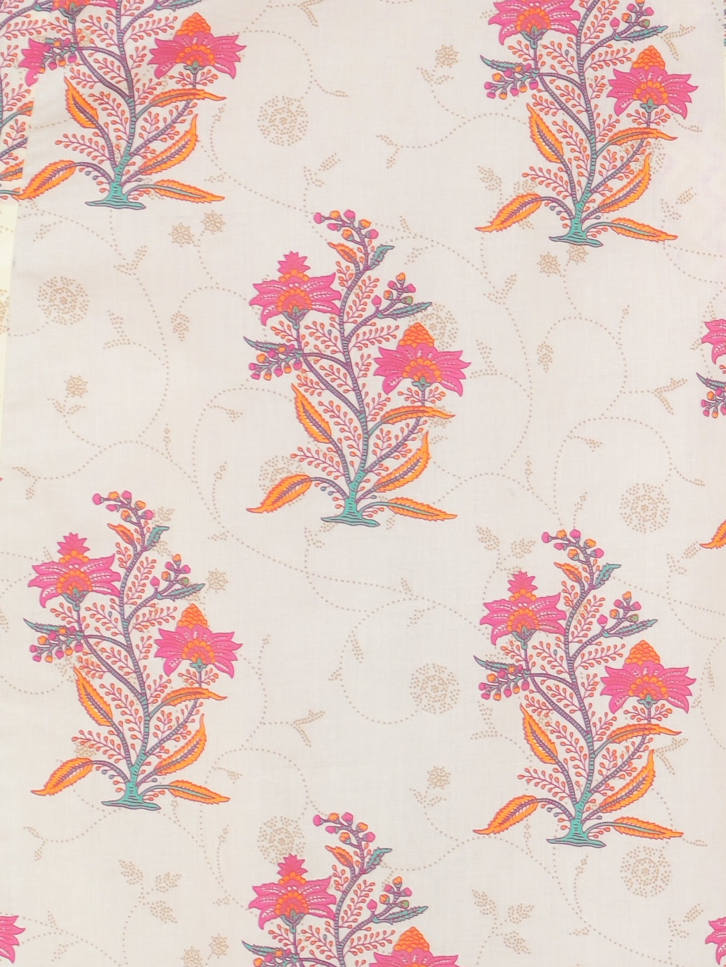 Soft Cotton Floral Flared Off White Kurta