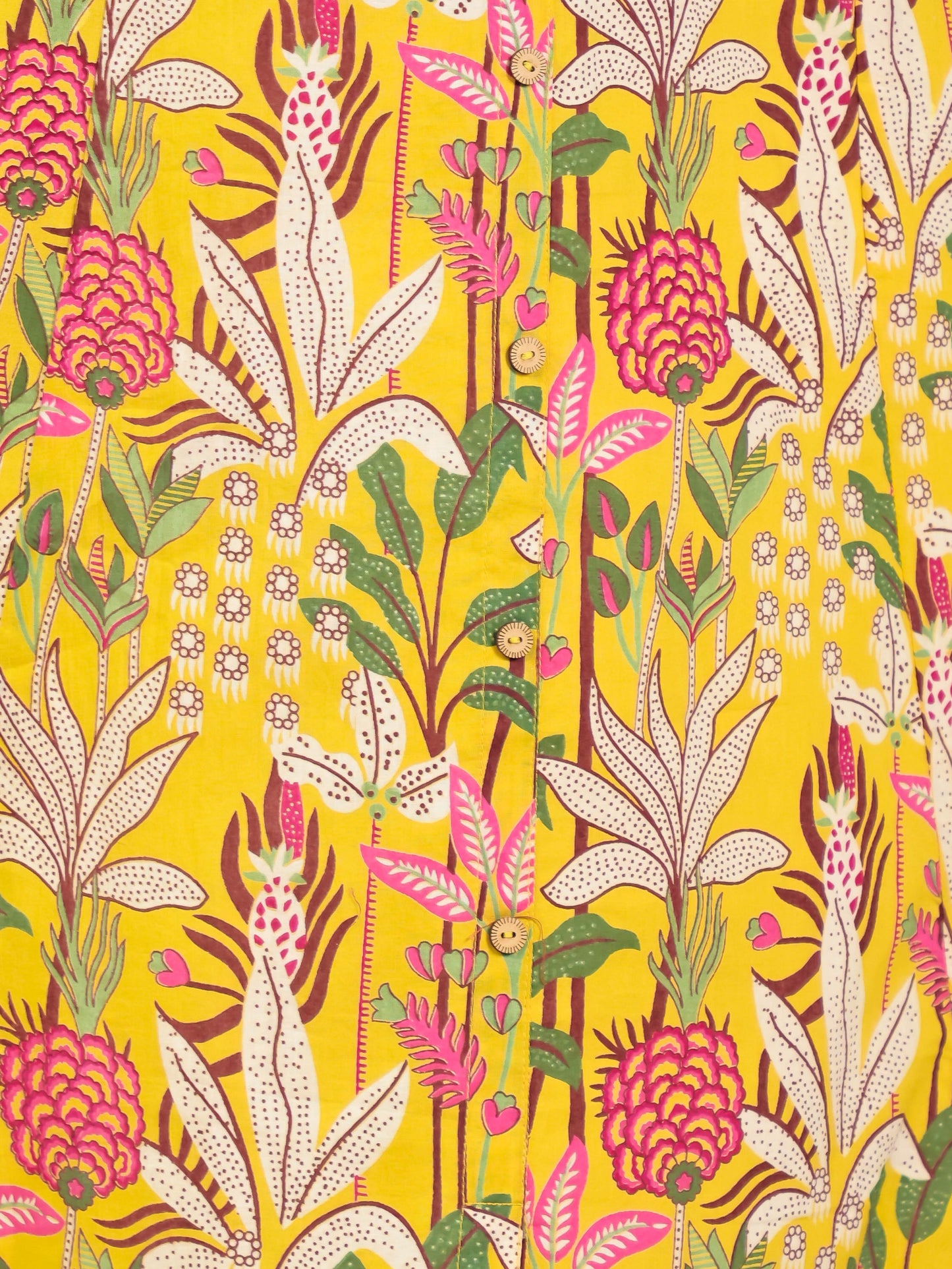 Soft Cotton Floral High Low Yellow Kurta