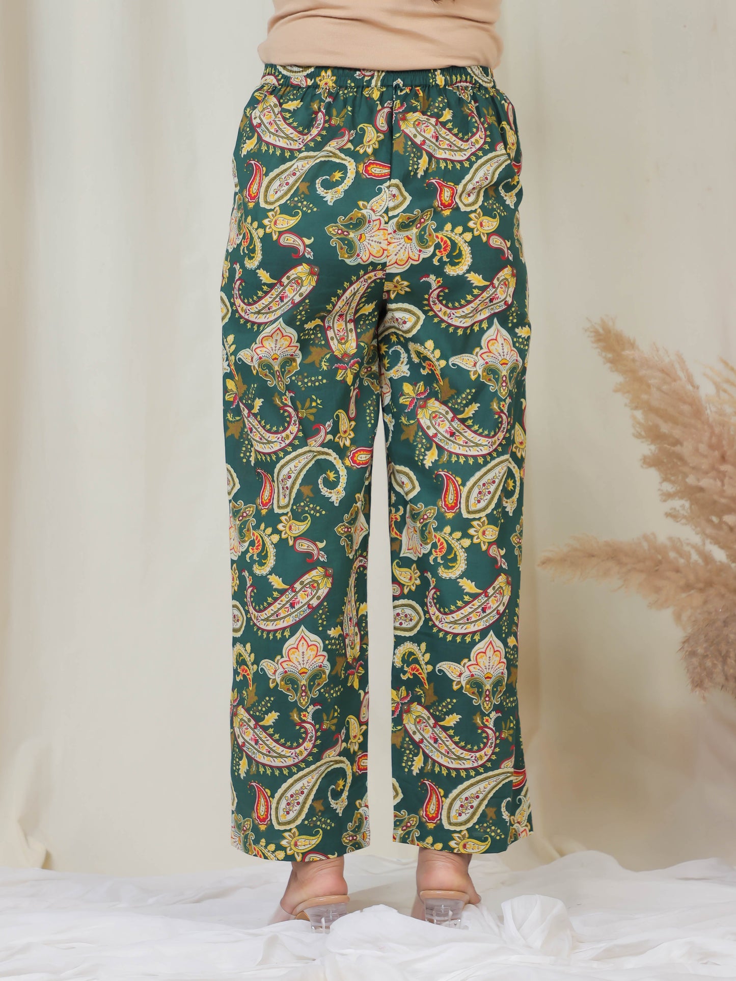 Embroidered Soft Cotton Ditsy A-line Green Kurta