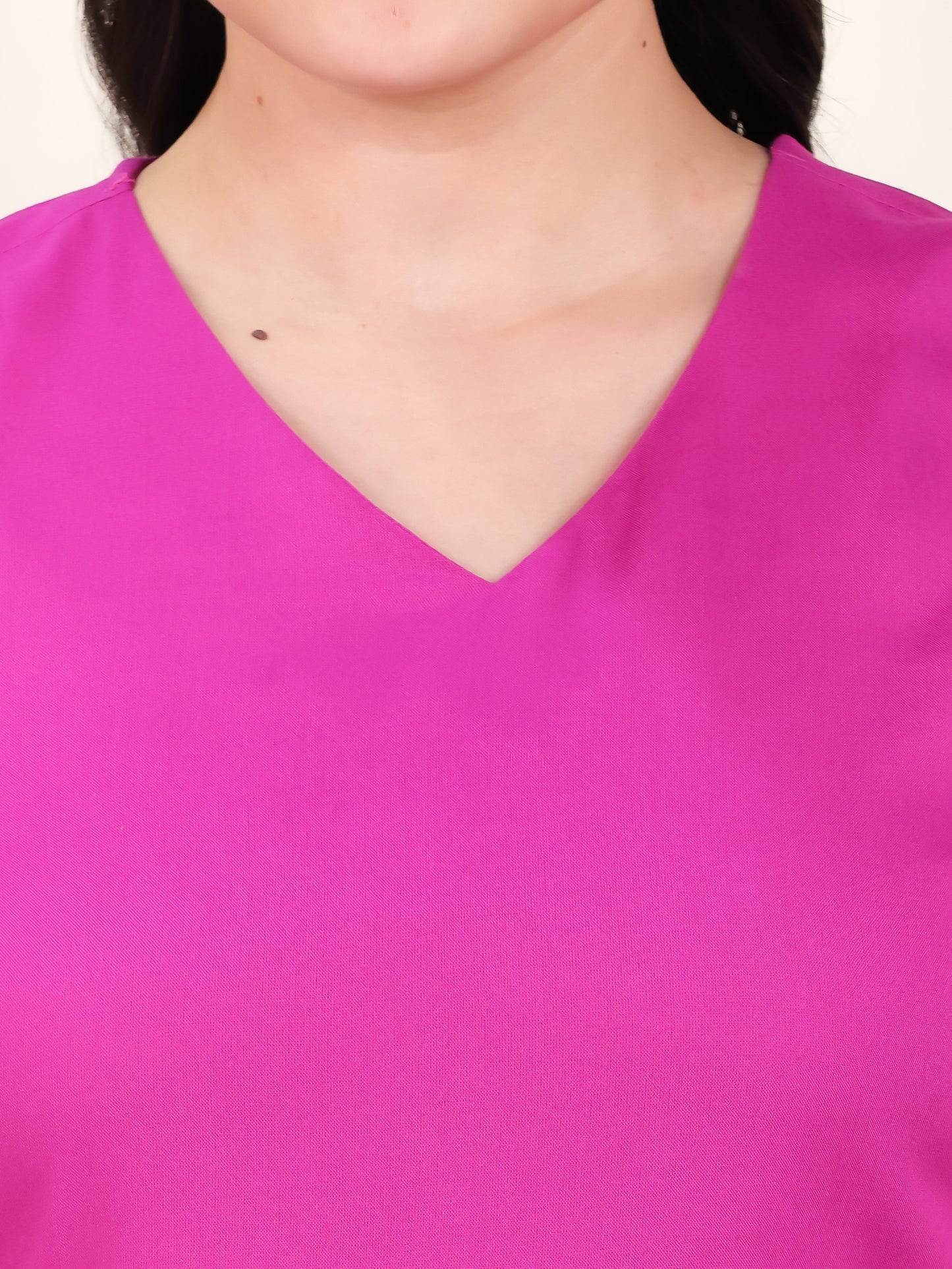 Viscose Solid Straight Pink Kurta