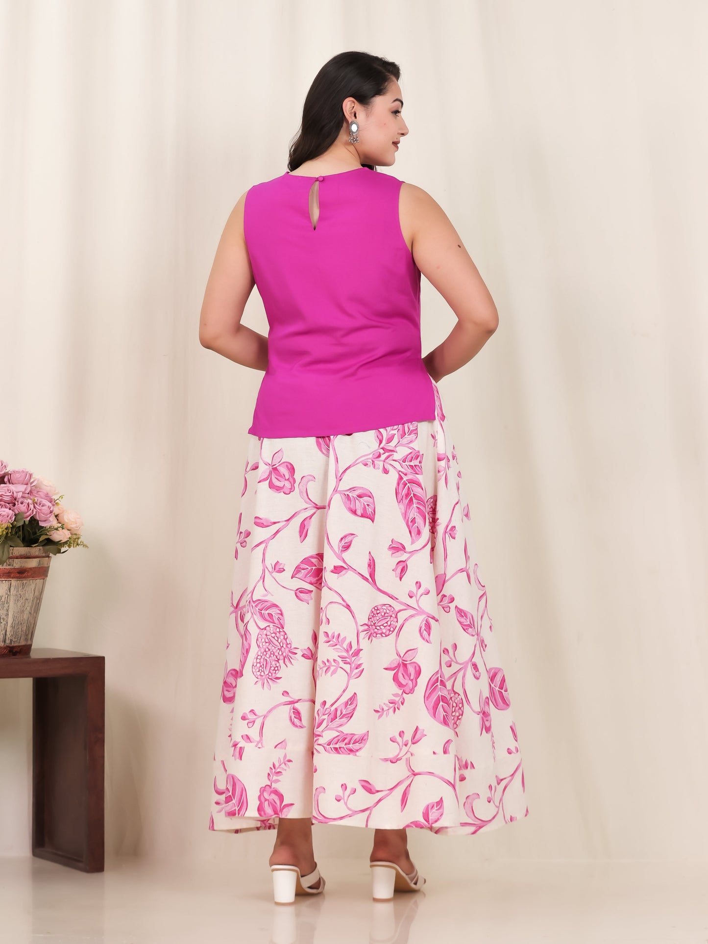 Viscose Solid Straight Pink Kurta