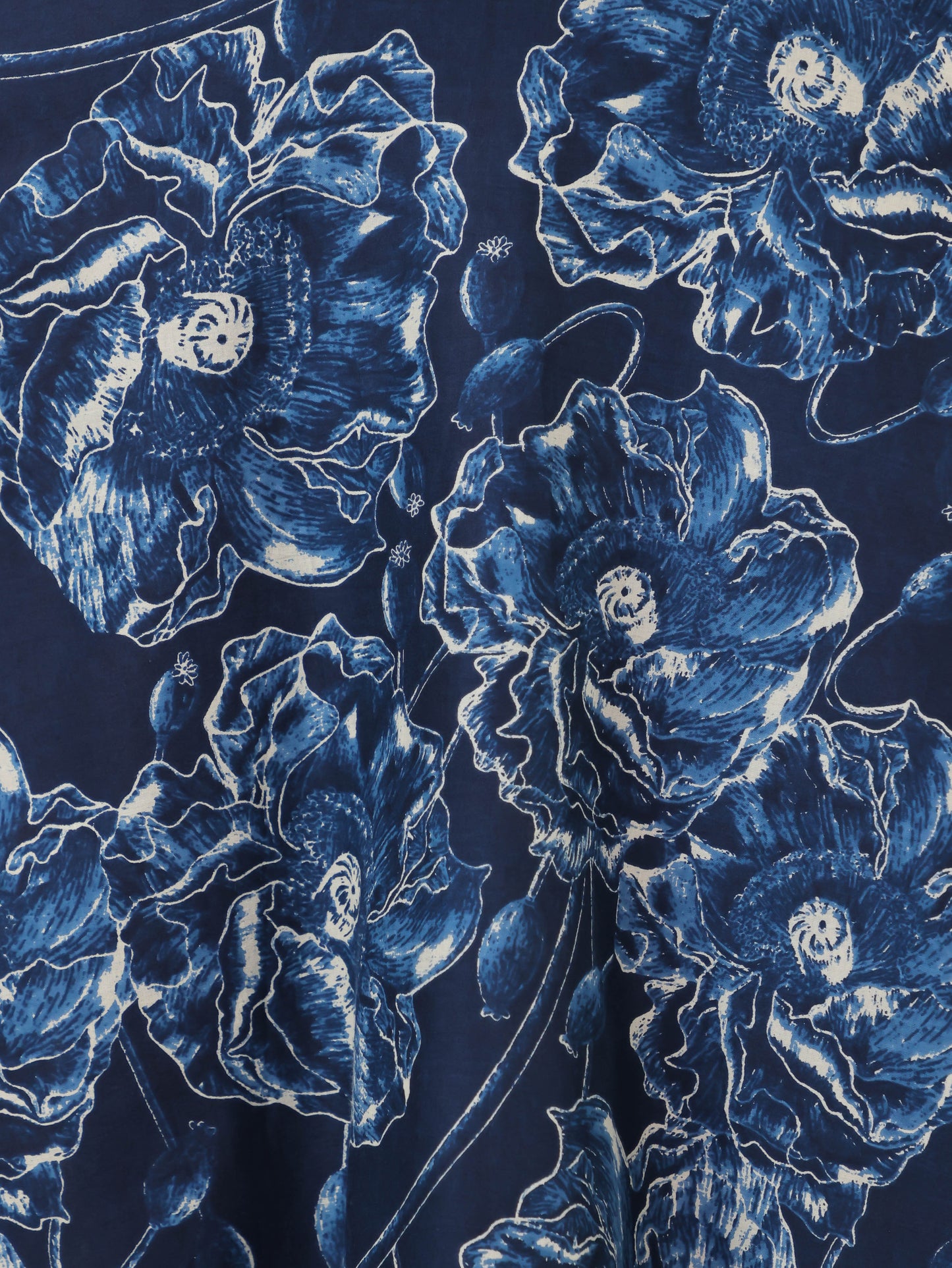 Soft Cotton Floral Anarkali Blue Kurta