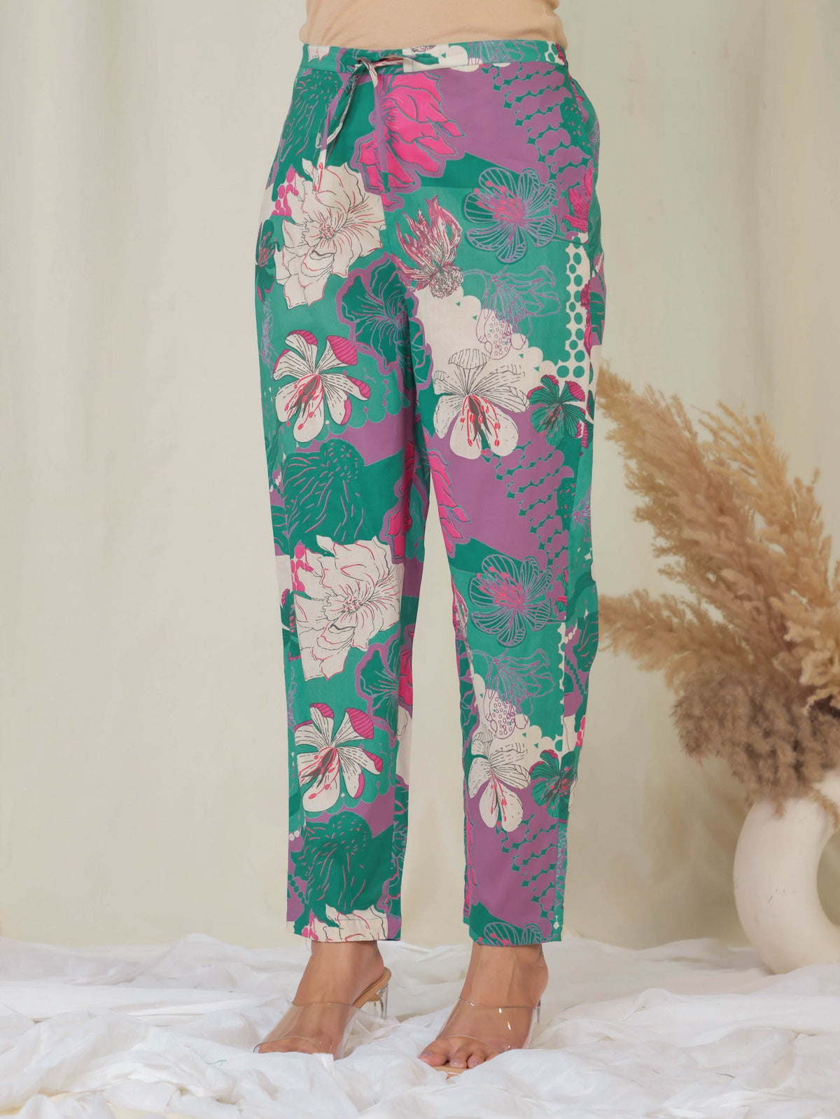 Soft Cotton Floral A-line Multicolor Kurta