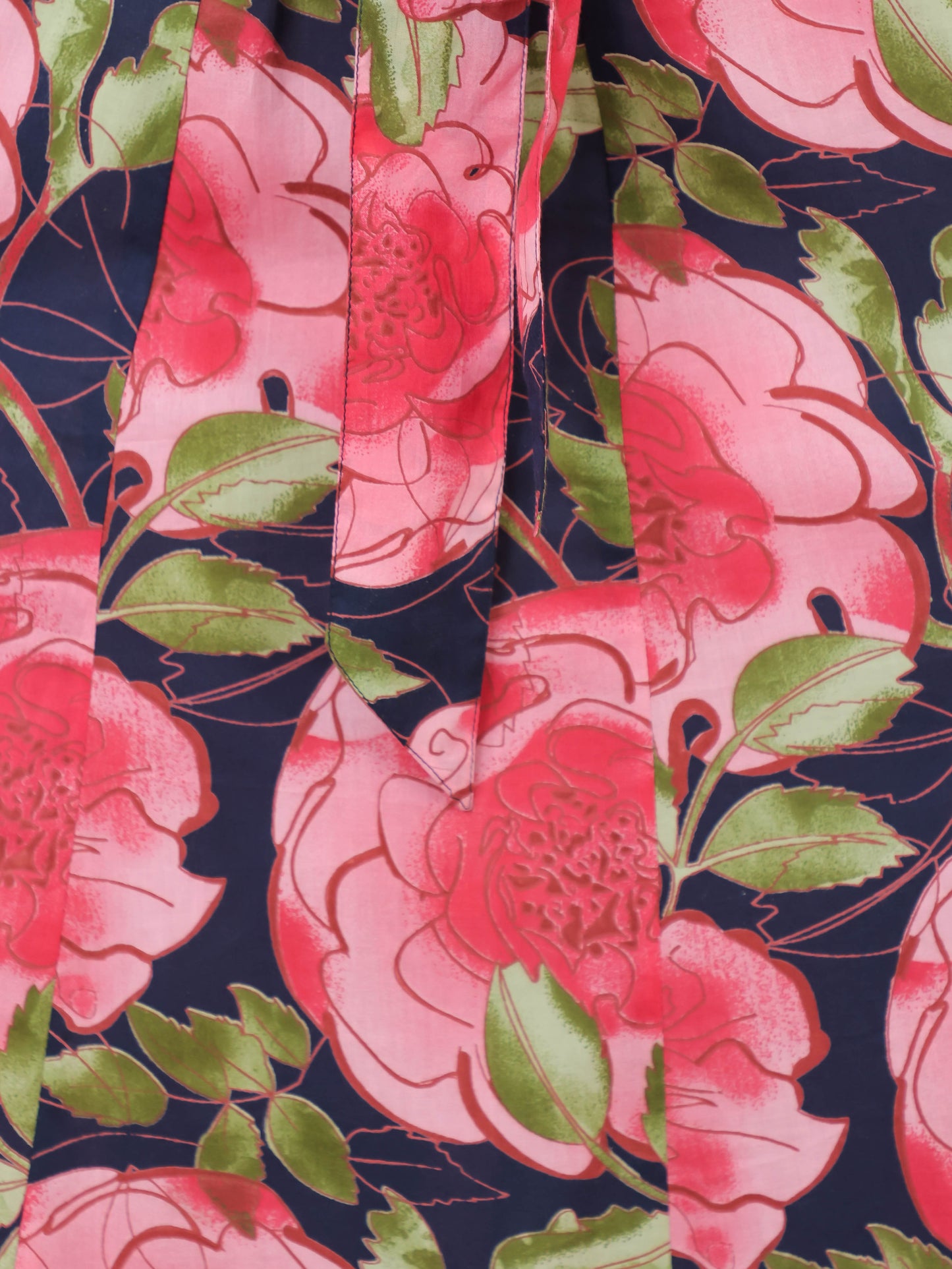 Soft Cotton Floral Flared Black Dress