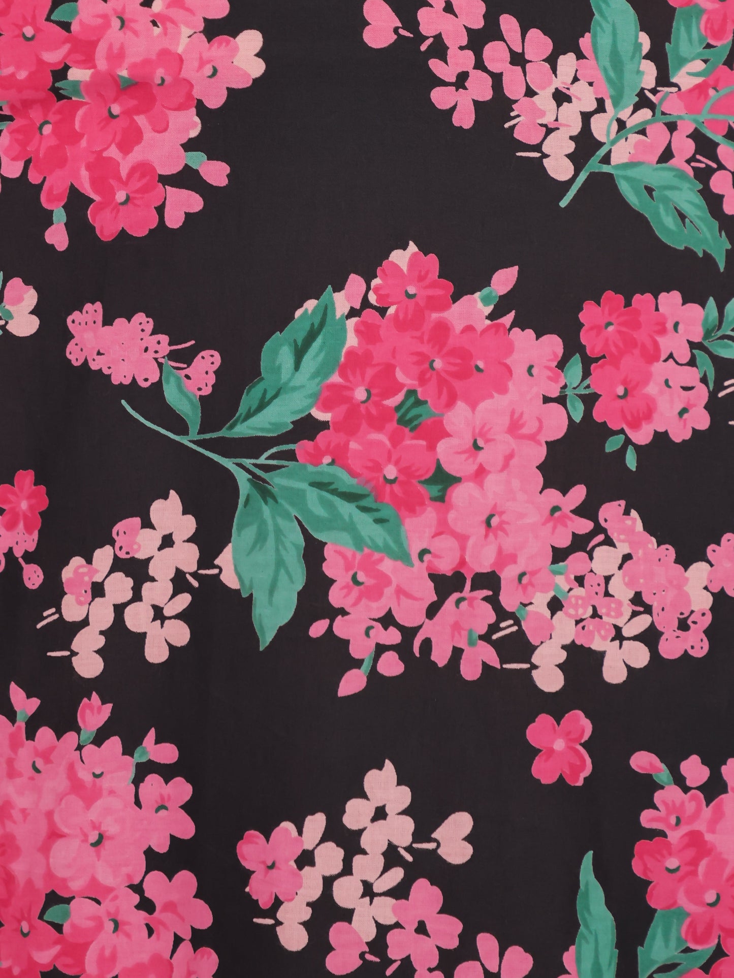 Soft Cotton Floral Flared Black Dress