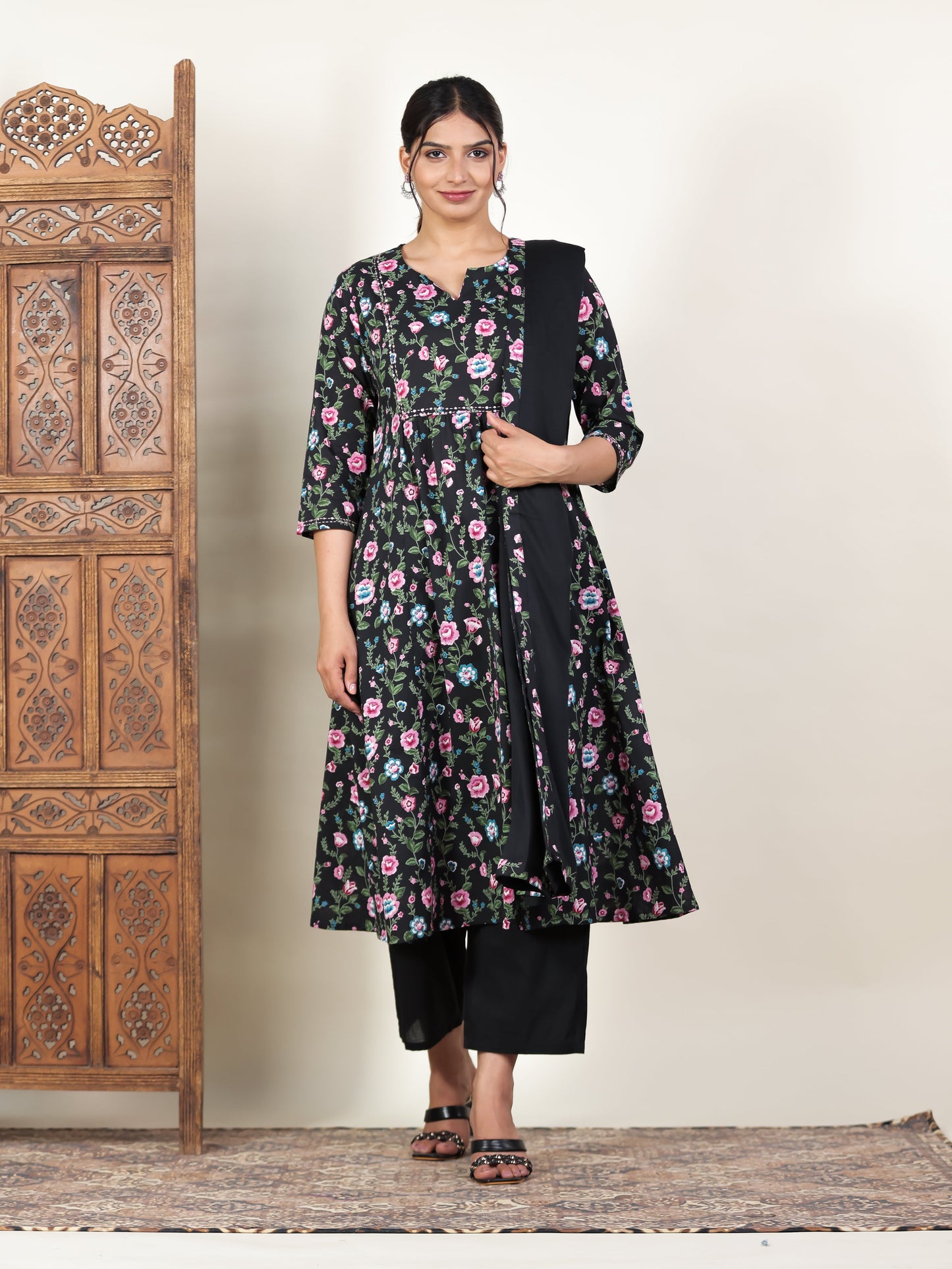 Cotton Voile Solid Black Dupatta
