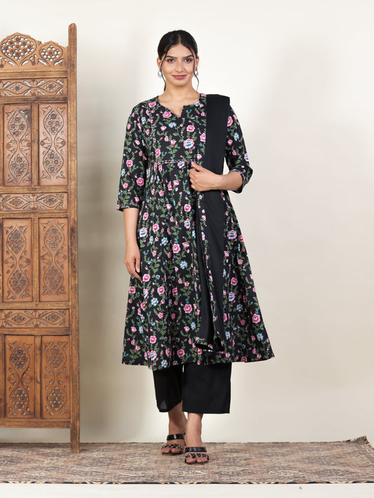 Cotton Voile Solid Black Dupatta
