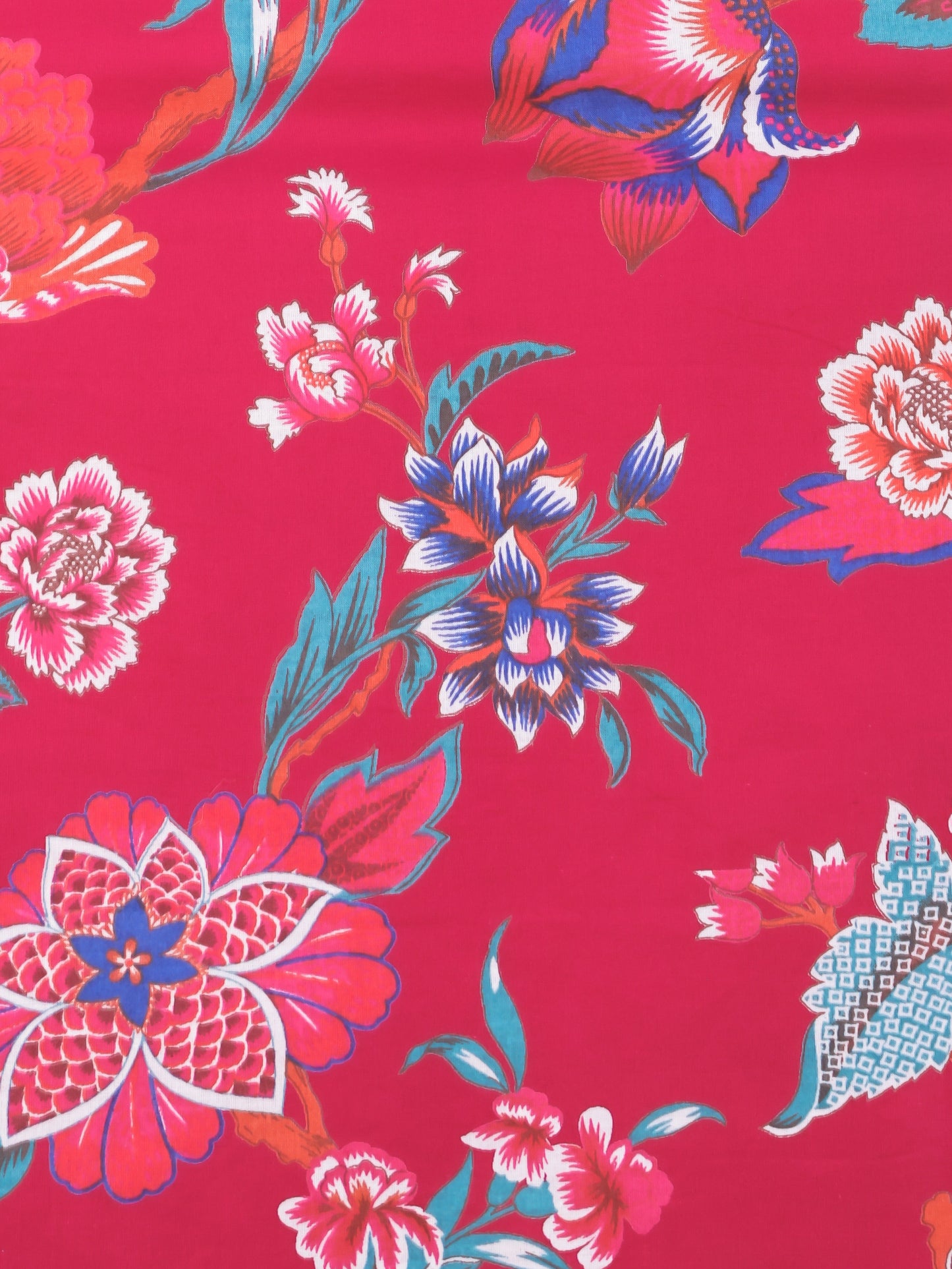 Soft Cotton Floral Panelled Pink Dress