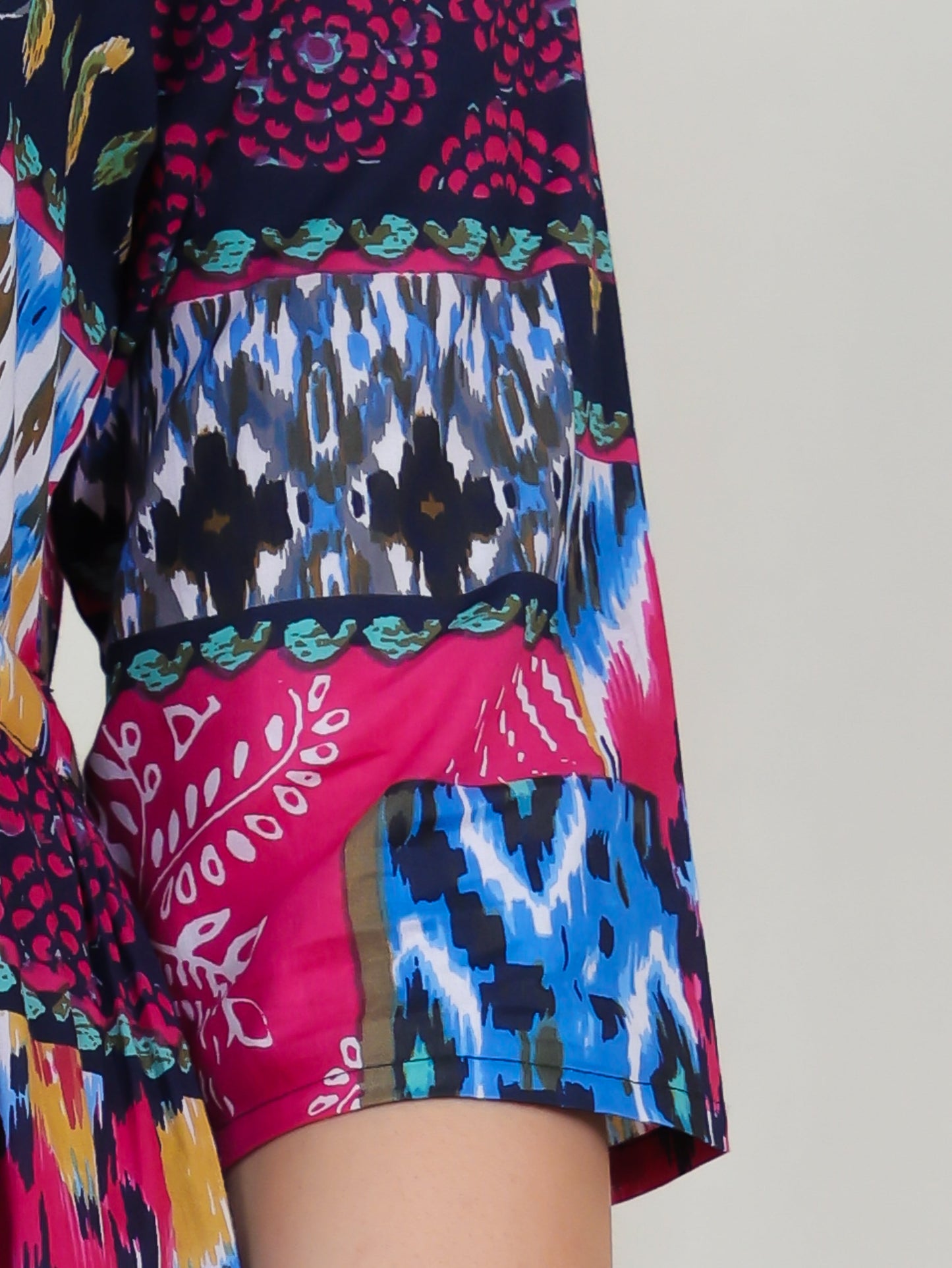 Soft Cotton Patchwork A-line Multicolor Dress