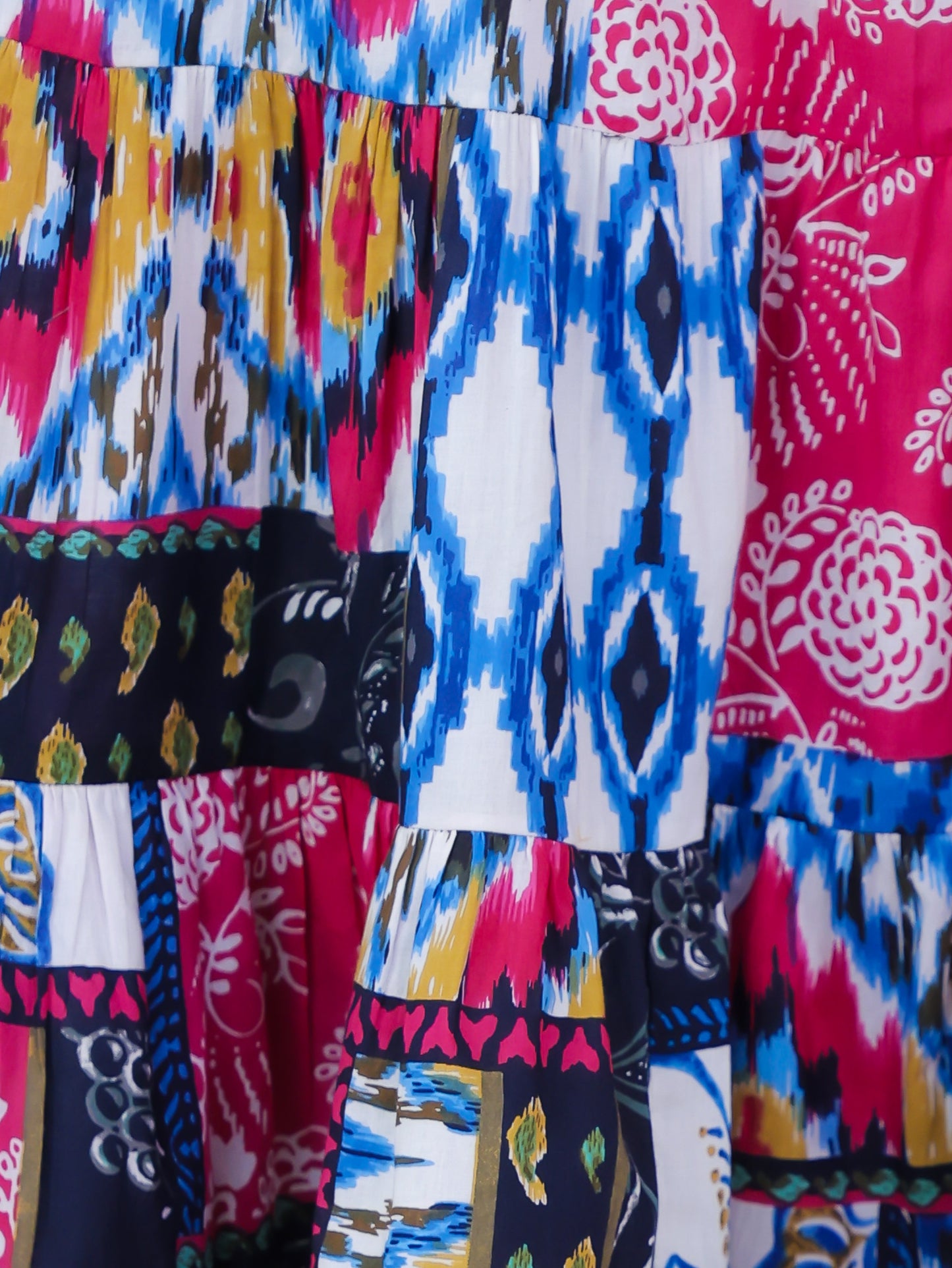 Soft Cotton Patchwork A-line Multicolor Dress