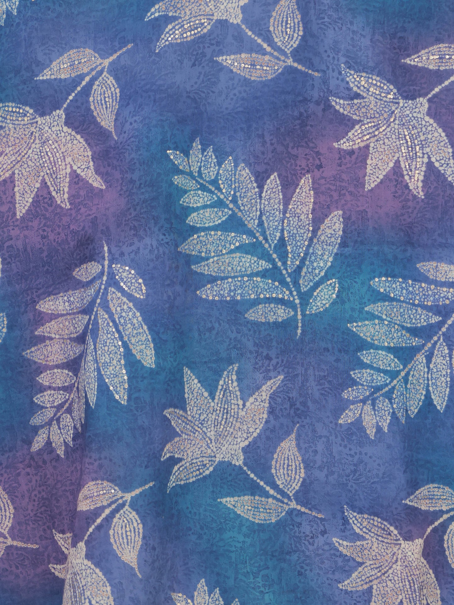 Muslin Floral Anarkali Blue Dress