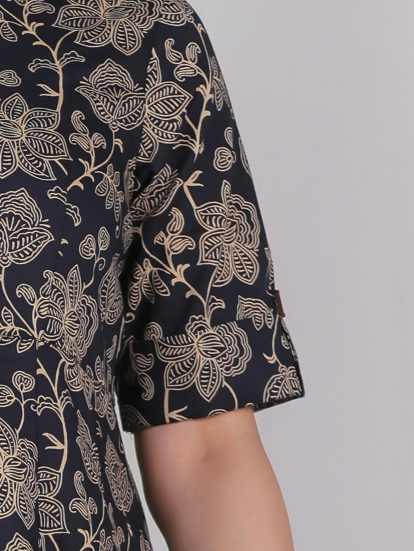 Soft Cotton Floral High Low Black Kurta