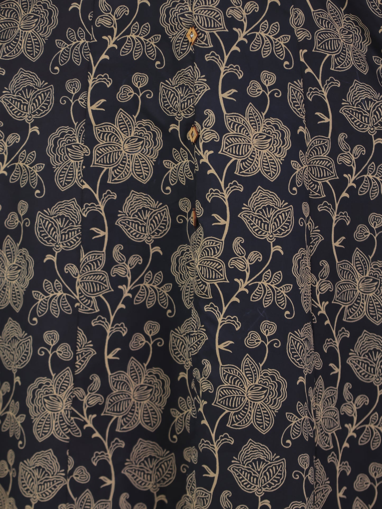 Soft Cotton Floral High Low Black Kurta