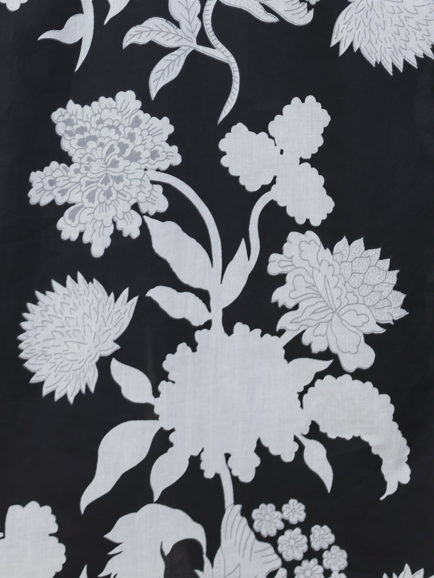 Soft Cotton Floral A-line Black Kurta