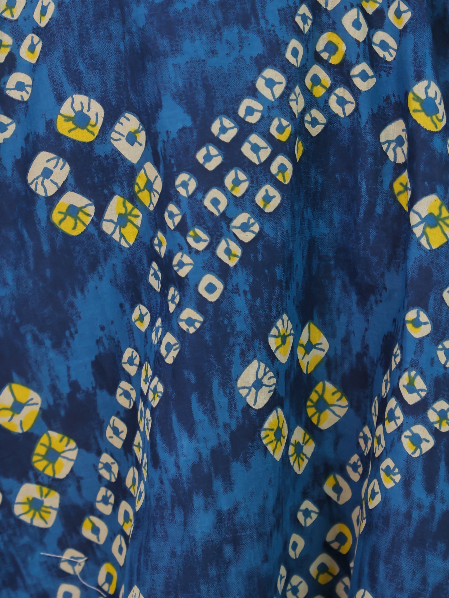 Embroidered Soft Cotton Bandhani Anarkali Blue Dress